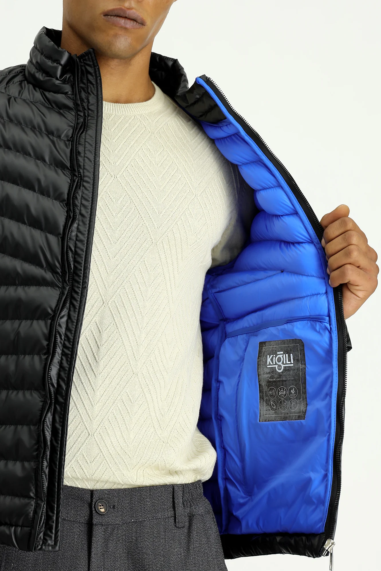 Siyah Slim Fit Dar Kesim Kapitone Spor Mont - Image 6