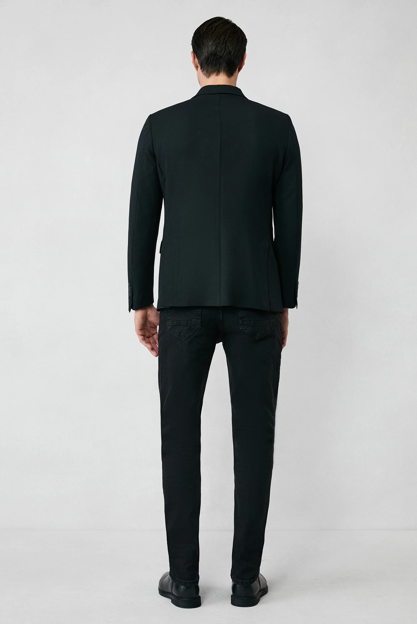 Siyah 7 Drop Slim Fit Dar Kesim Mevsimlik Klasik Ceket - Image 7