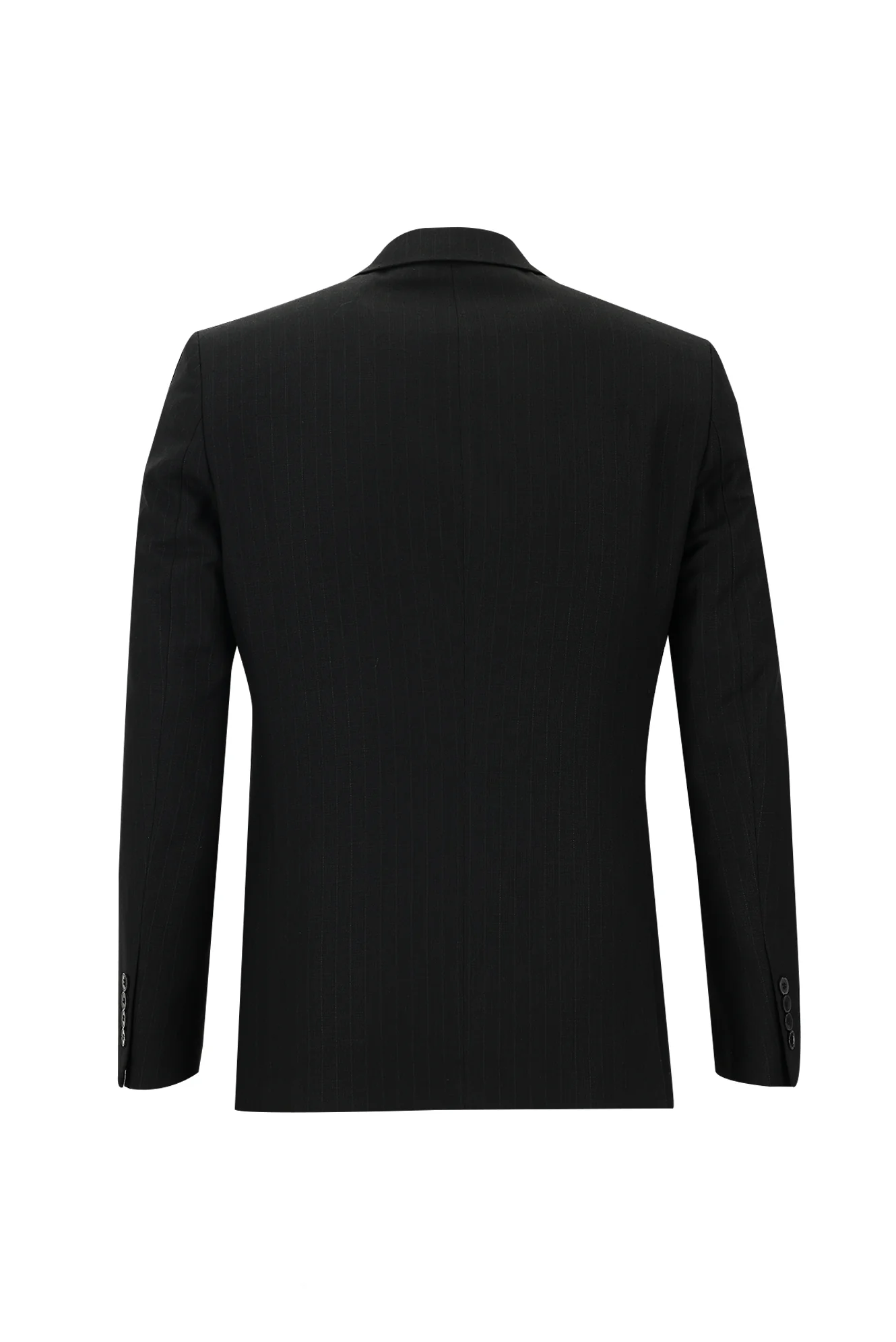 Siyah 7 Drop Slim Fit Dar Kesim Çizgili Takım Elbise - Image 3