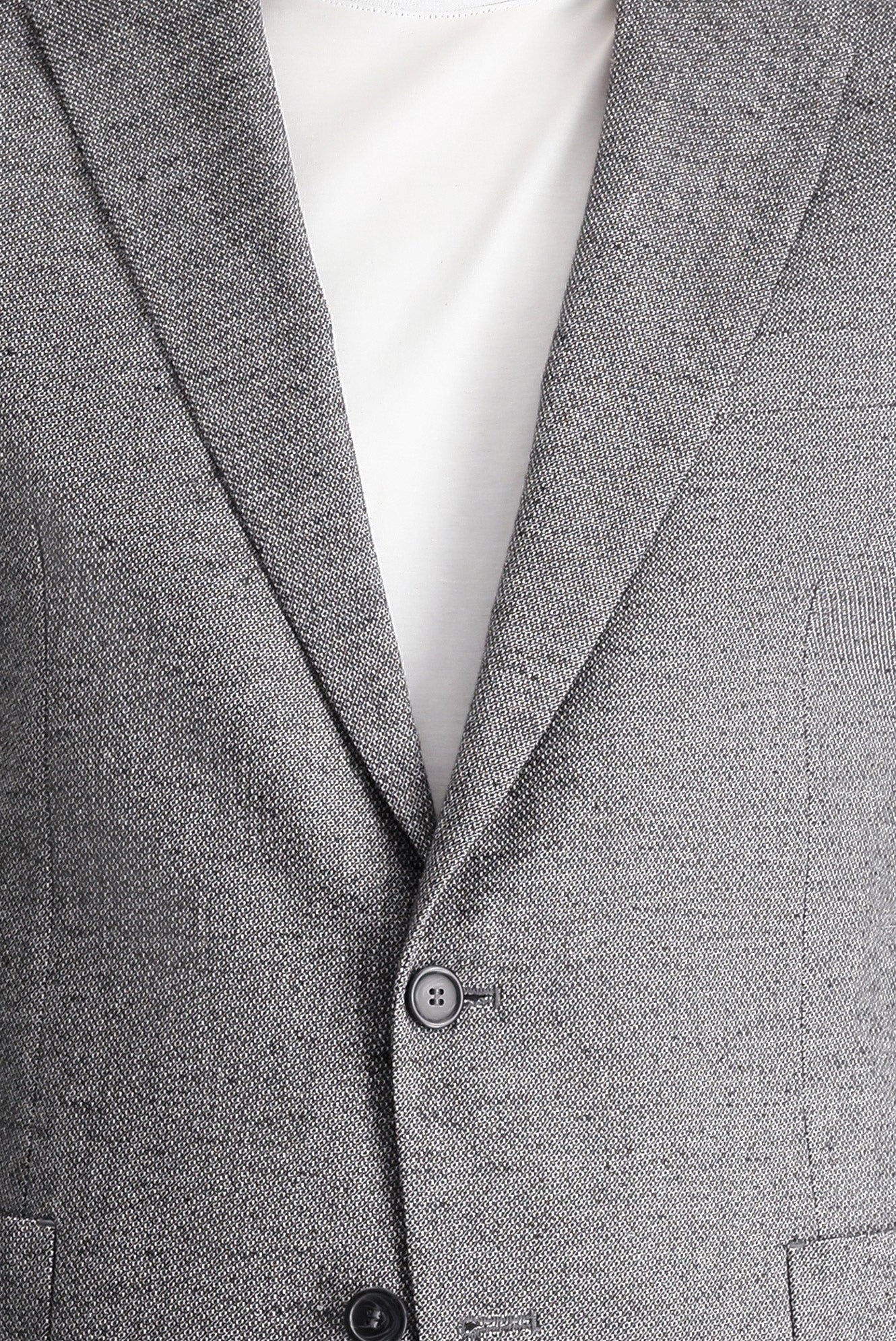 Siyah 7 Drop Slim Fit Dar Kesim Klasik Desenli Ceket - Image 4