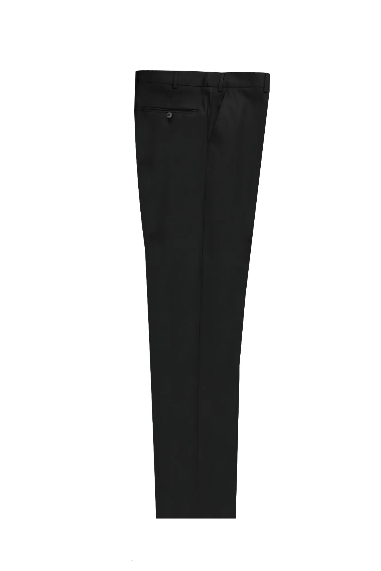 Siyah 7 Drop Slim Fit Dar Kesim Klasik Desenli Likralı Kumaş Pantolon