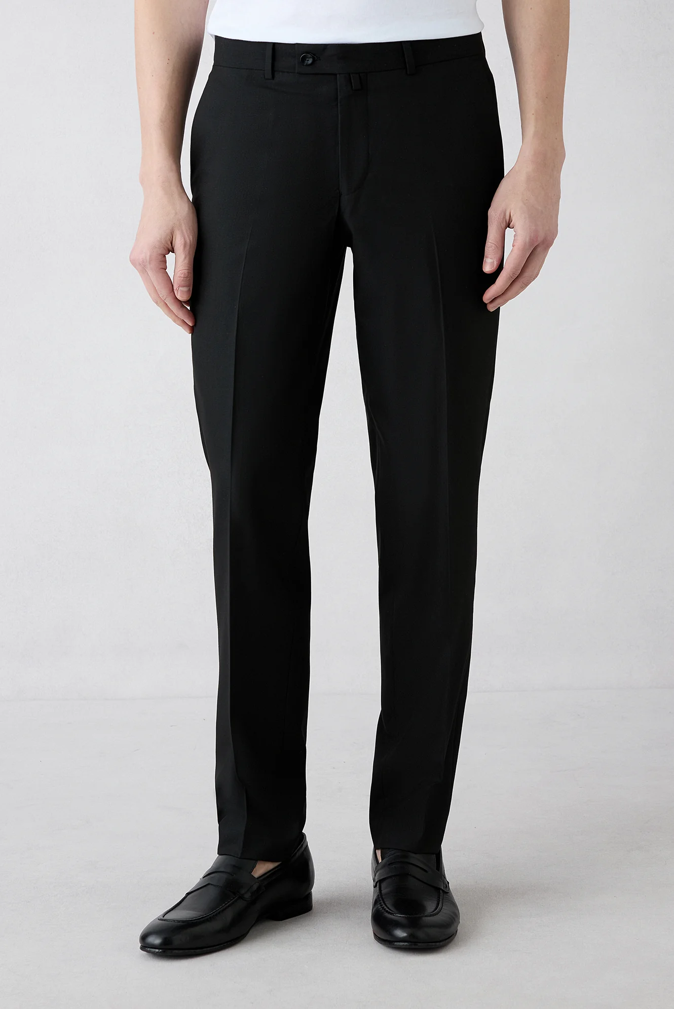 Siyah 7 Drop Slim Fit Dar Kesim Klasik Kumaş Pantolon - Image 2