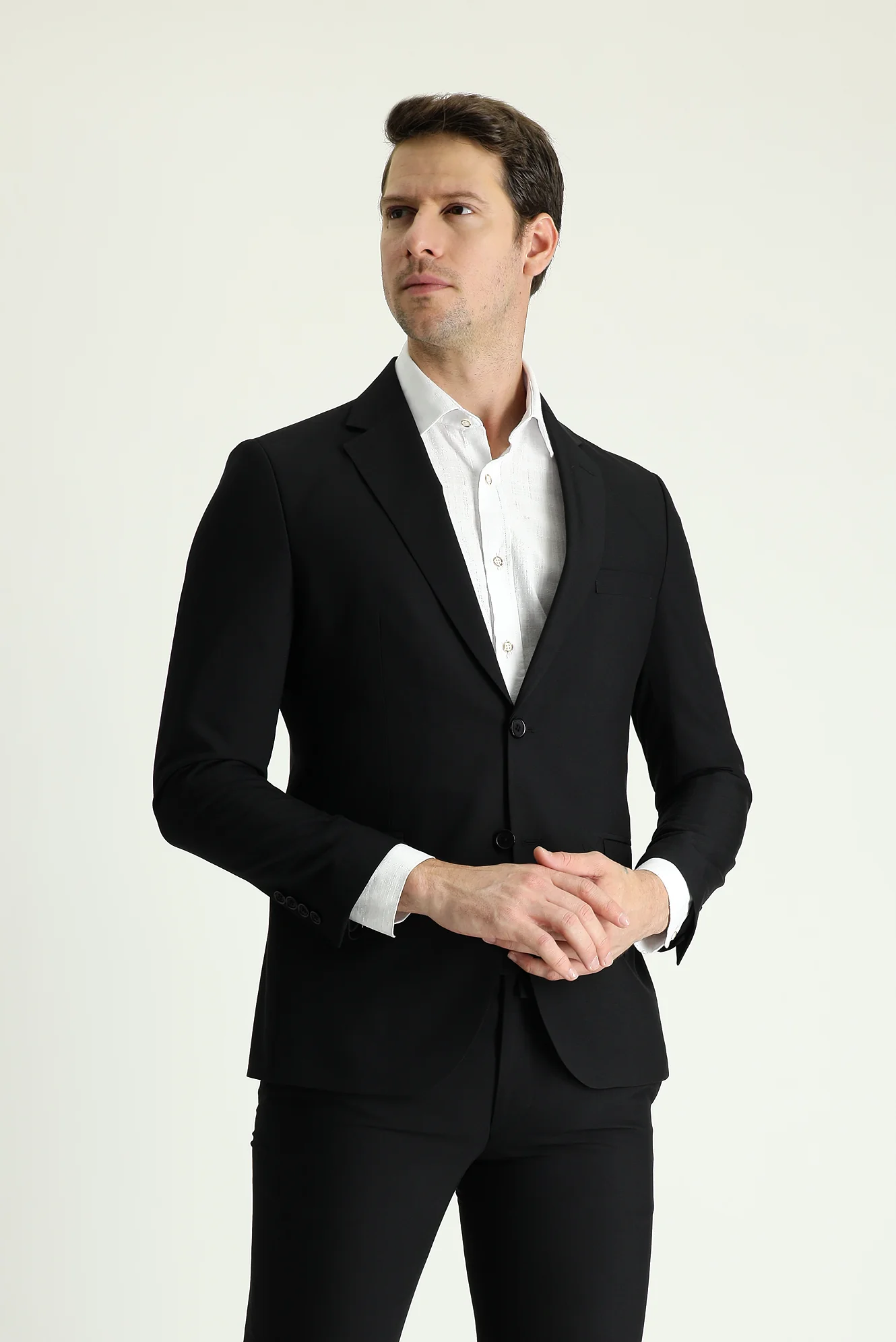 Siyah 7 Drop Slim Fit Dar Kesim Takım Elbise - Image 2