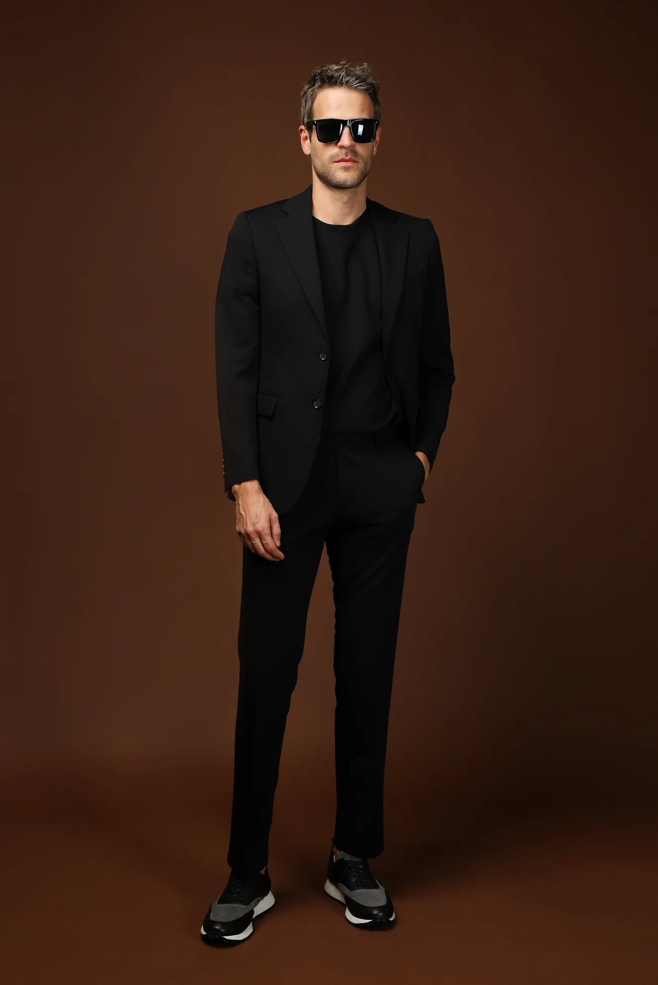 Siyah 7 Drop Slim Fit Dar Kesim Mevsimlik Takım Elbise