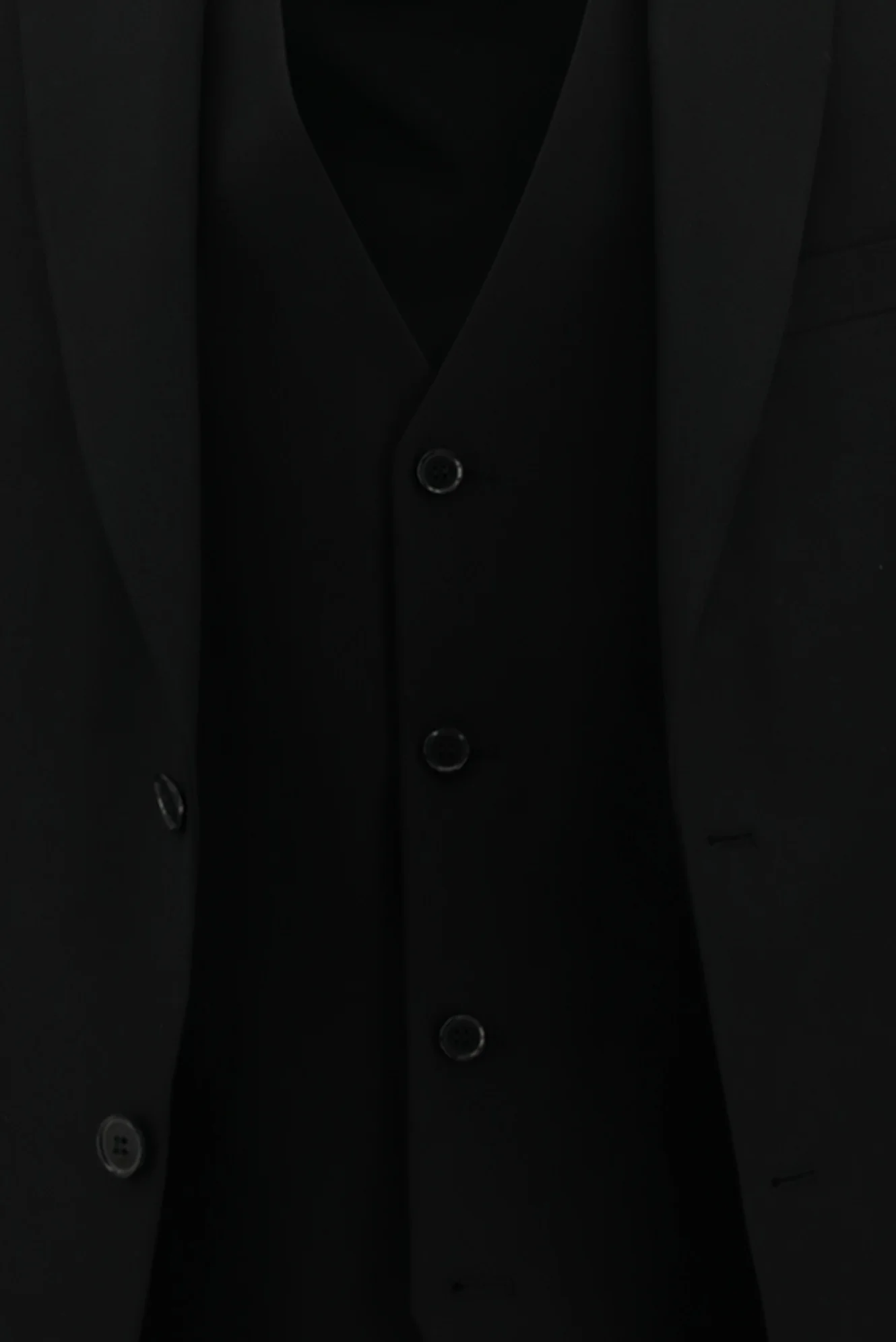 Siyah 7 Drop Slim Fit Dar Kesim Yelekli Takım Elbise - Image 6