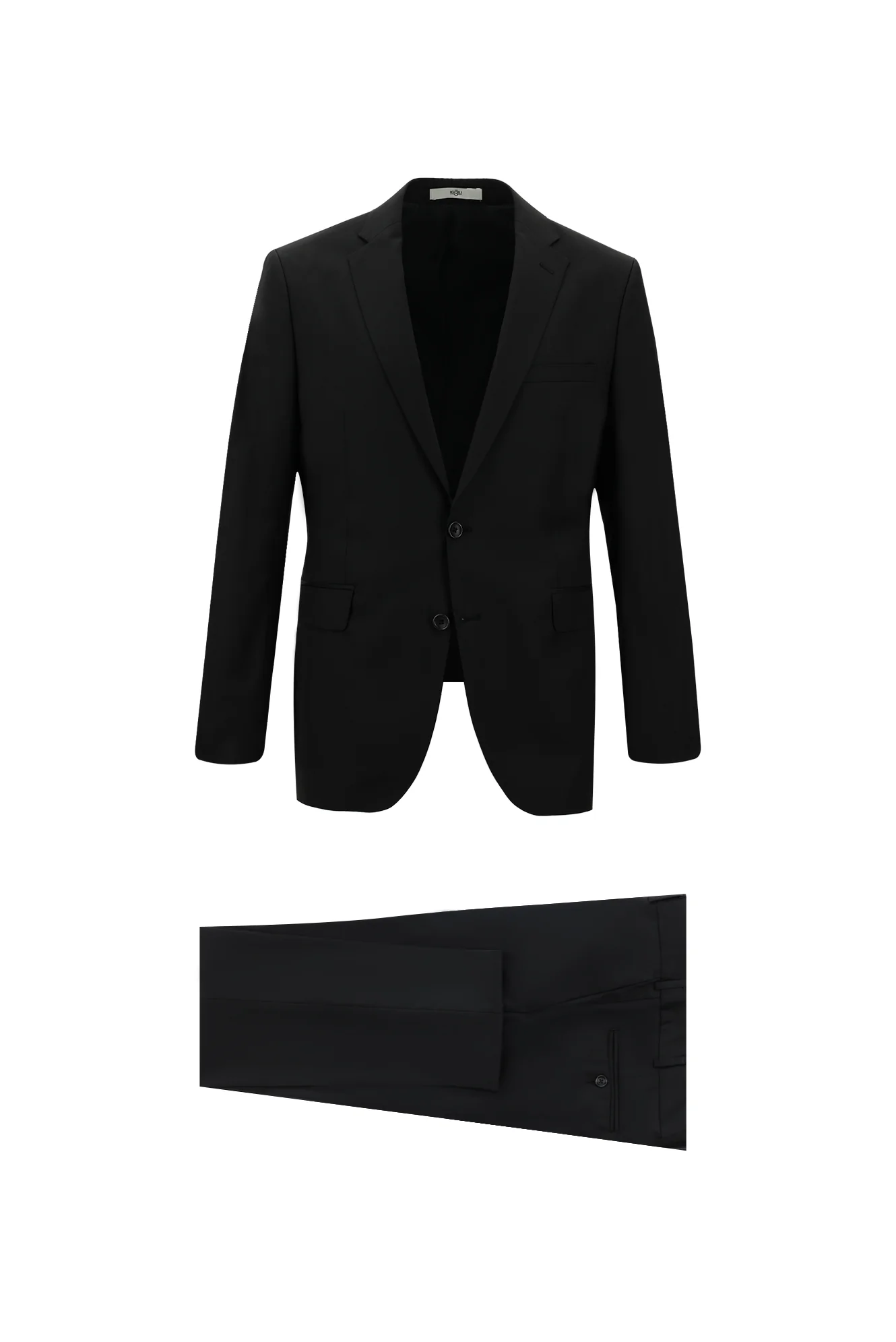 Siyah 7 Drop Slim Fit Dar Kesim Yün Takım Elbise