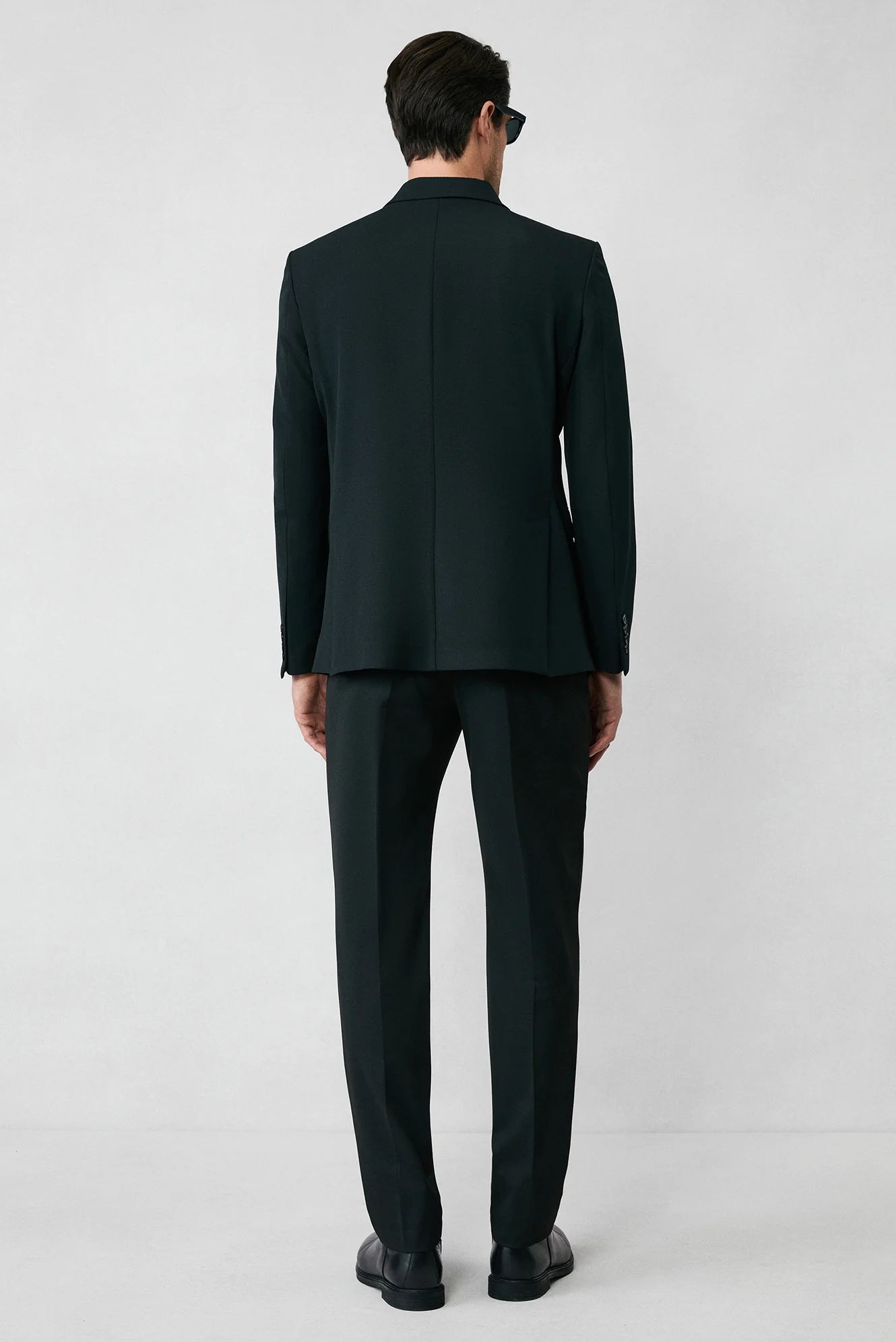 Siyah 7 Drop Slim Fit Dar Kesim Mevsimlik Kruvaze Ceket - Image 6