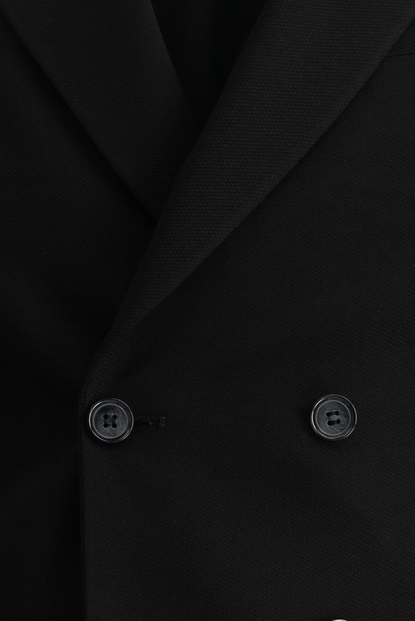 Siyah 7 Drop Slim Fit Dar Kesim Mevsimlik Kruvaze Ceket - Image 7