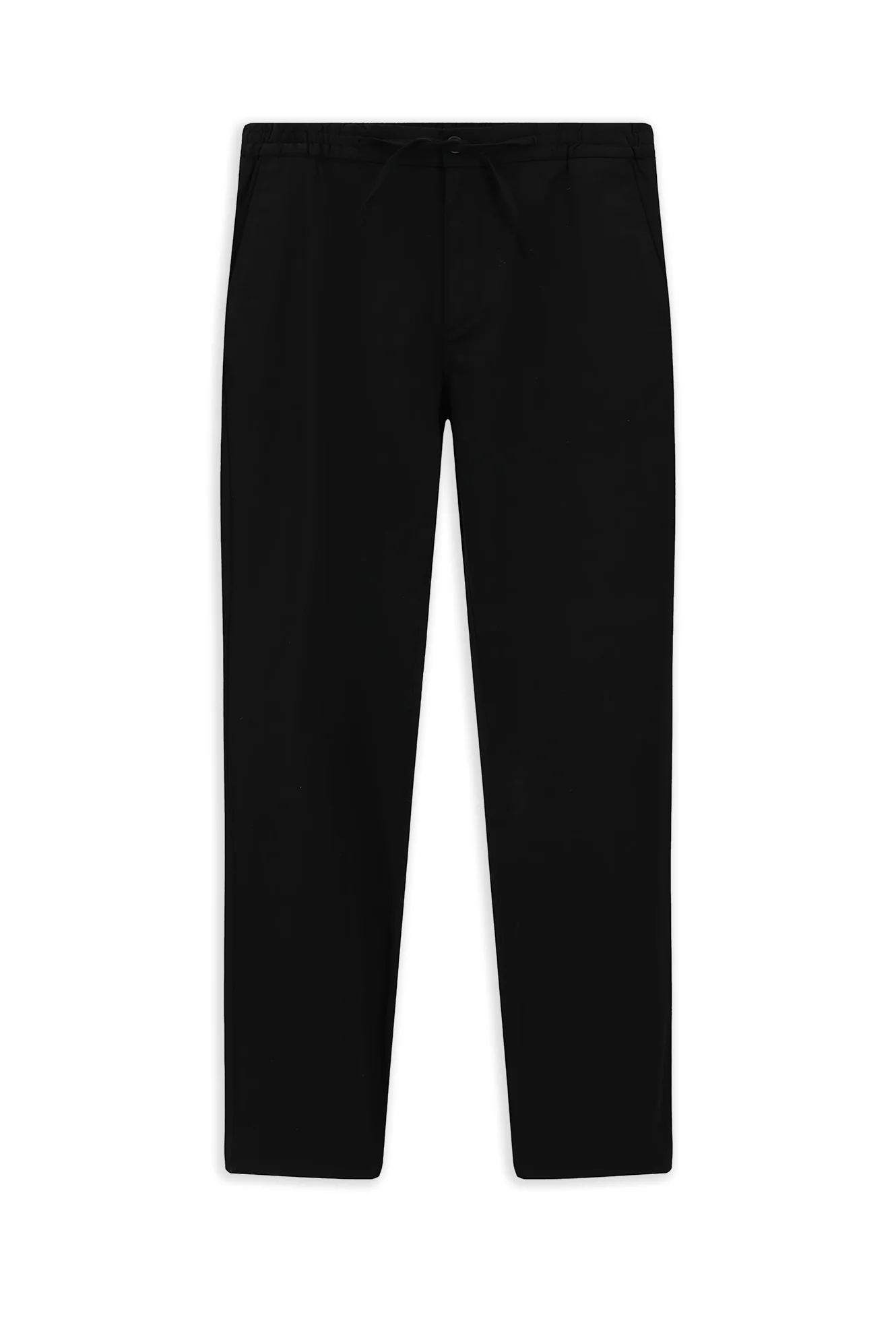 Siyah Slim Fit Dar Kesim Likralı Beli Lastikli İpli Jogger Pantolon - Image 7