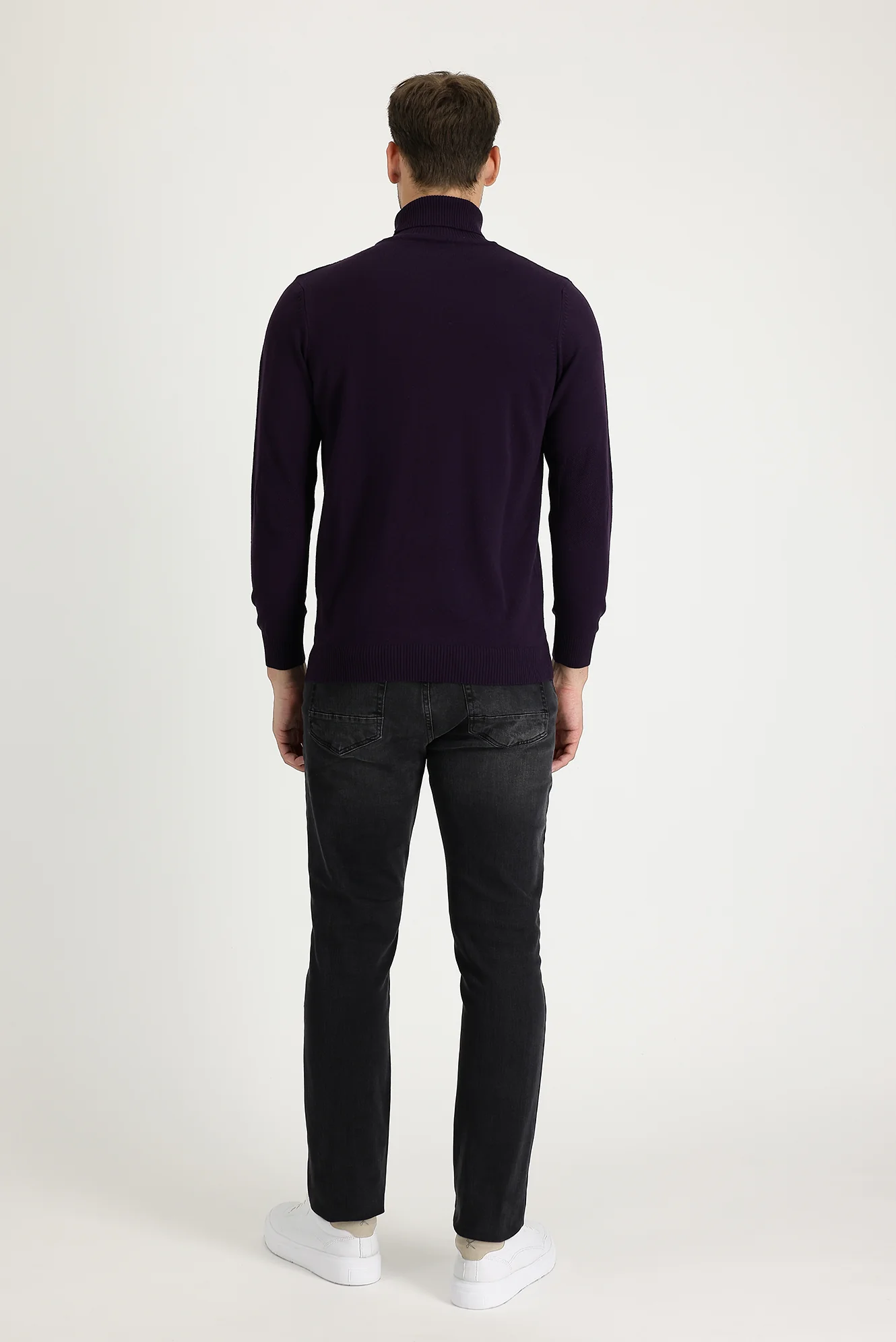 Siyah Slim Fit Dar Kesim Likralı Denim Pantolon - Image 3