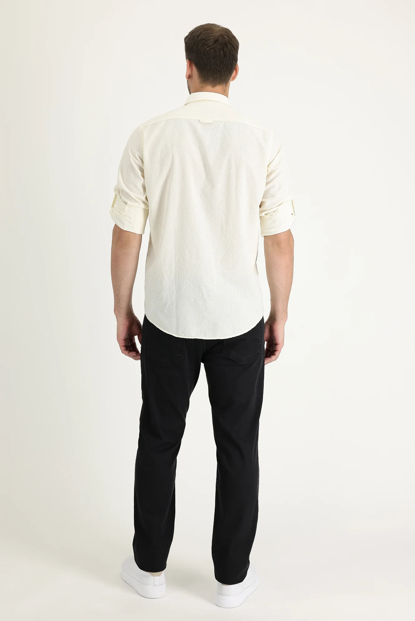Siyah Slim Fit Dar Kesim Likralı Denim Pantolon - Image 4