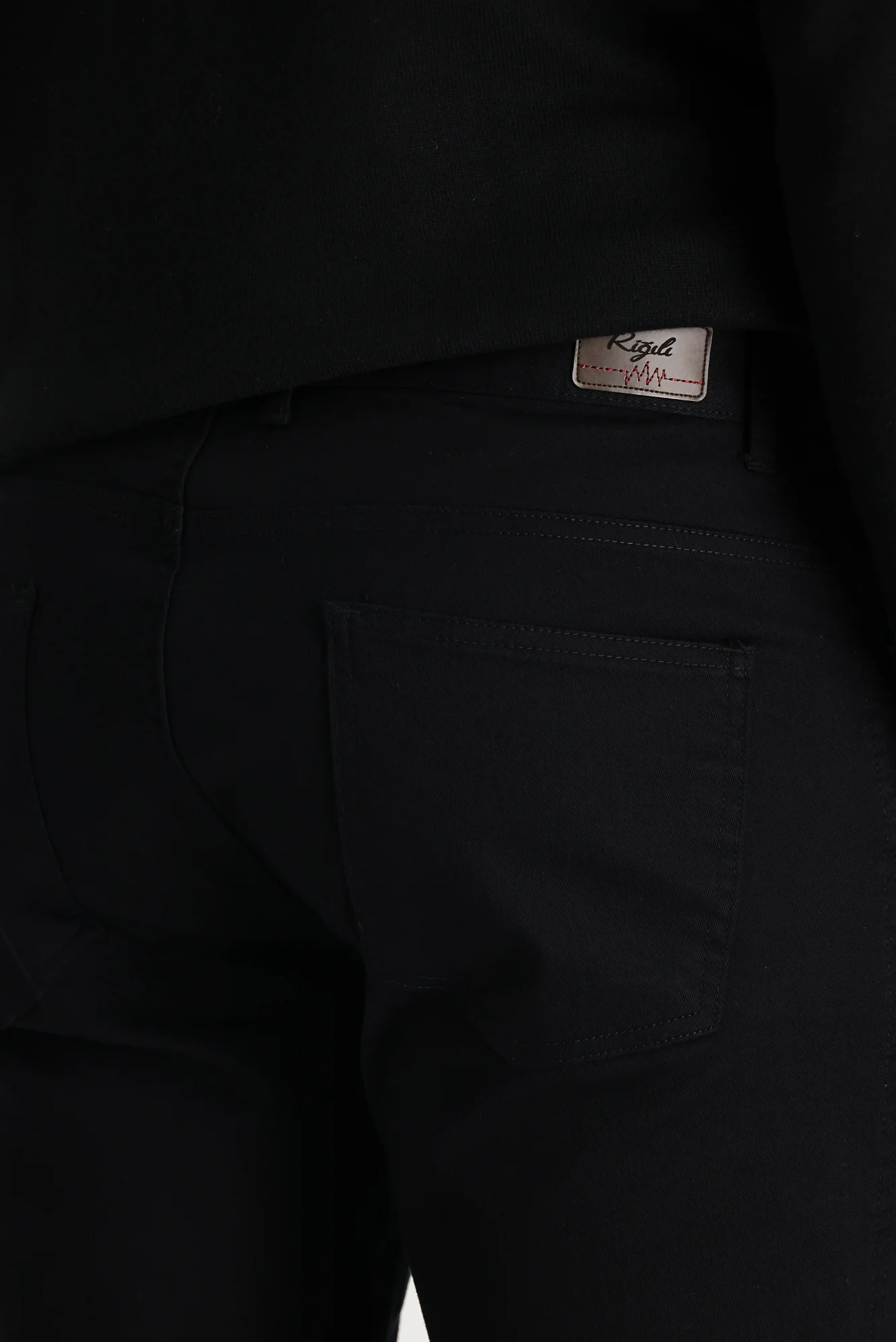 Siyah Slim Fit Dar Kesim Likralı Kanvas / Chino Pantolon - Image 4