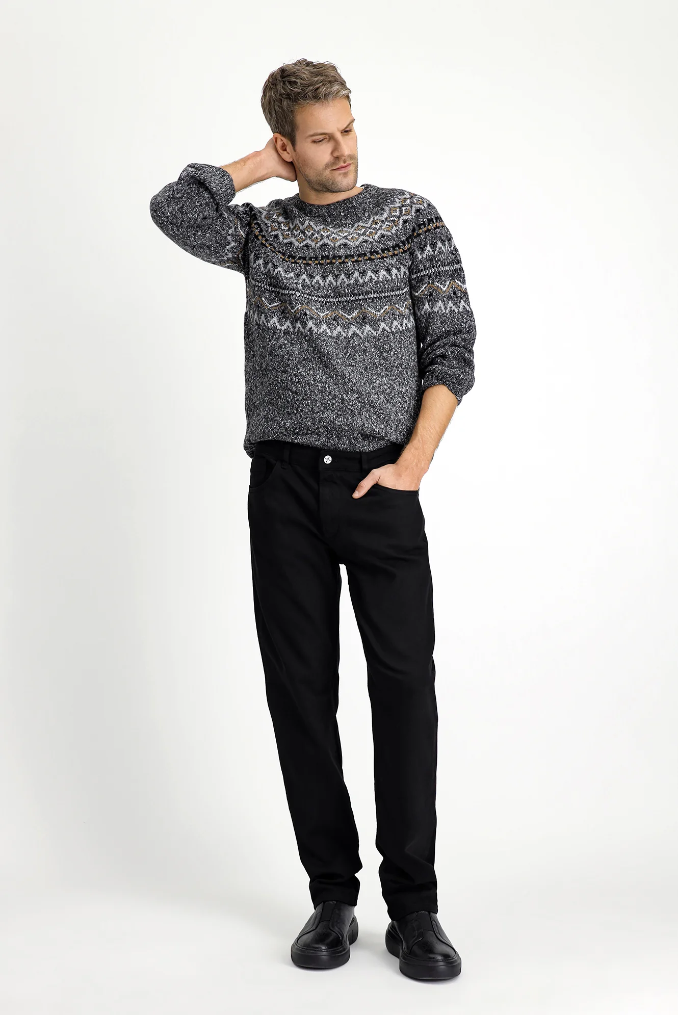 Siyah Slim Fit Dar Kesim Likralı Kanvas / Chino Pantolon