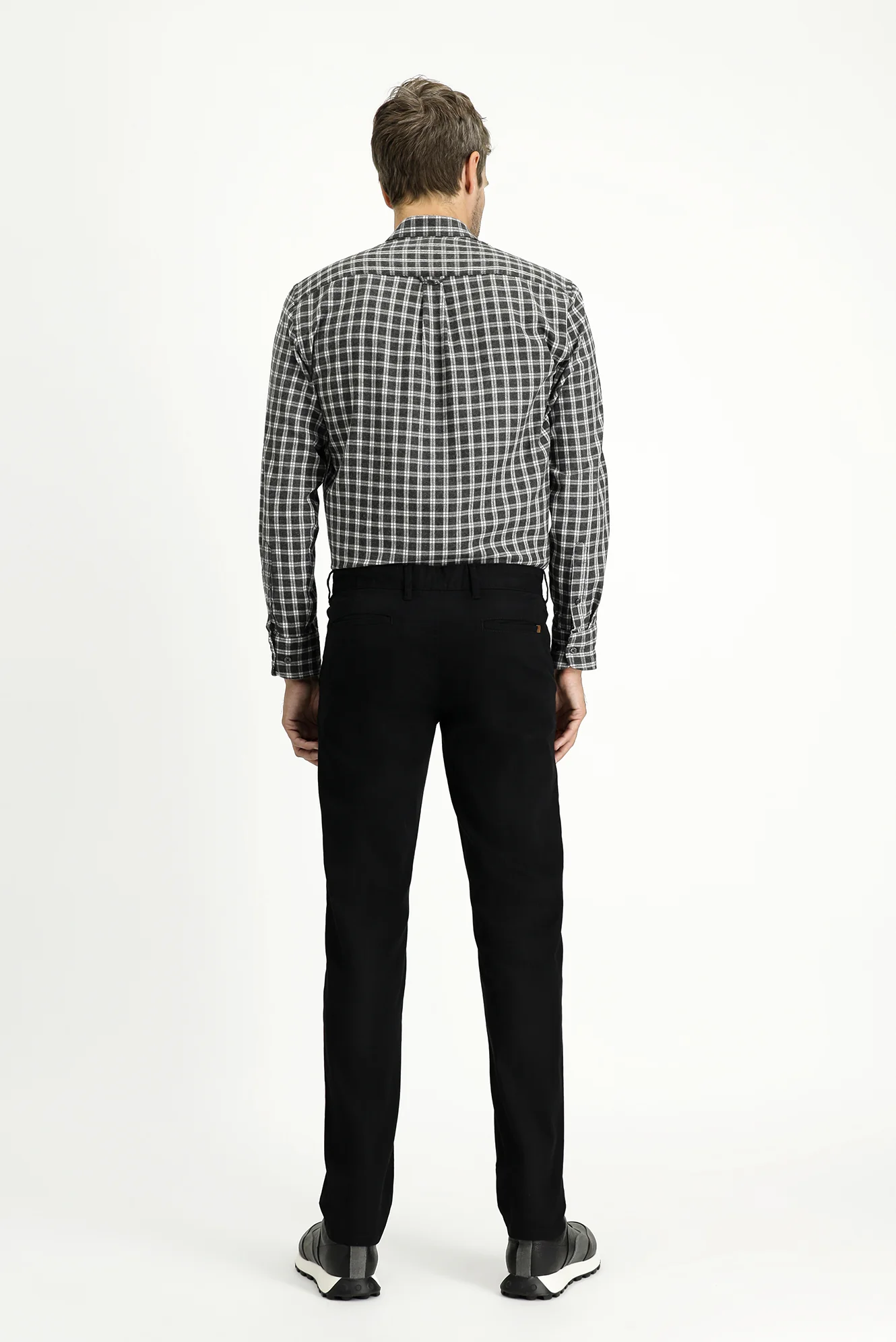 Siyah Slim Fit Dar Kesim Likralı Kanvas / Chino Pantolon - Image 4