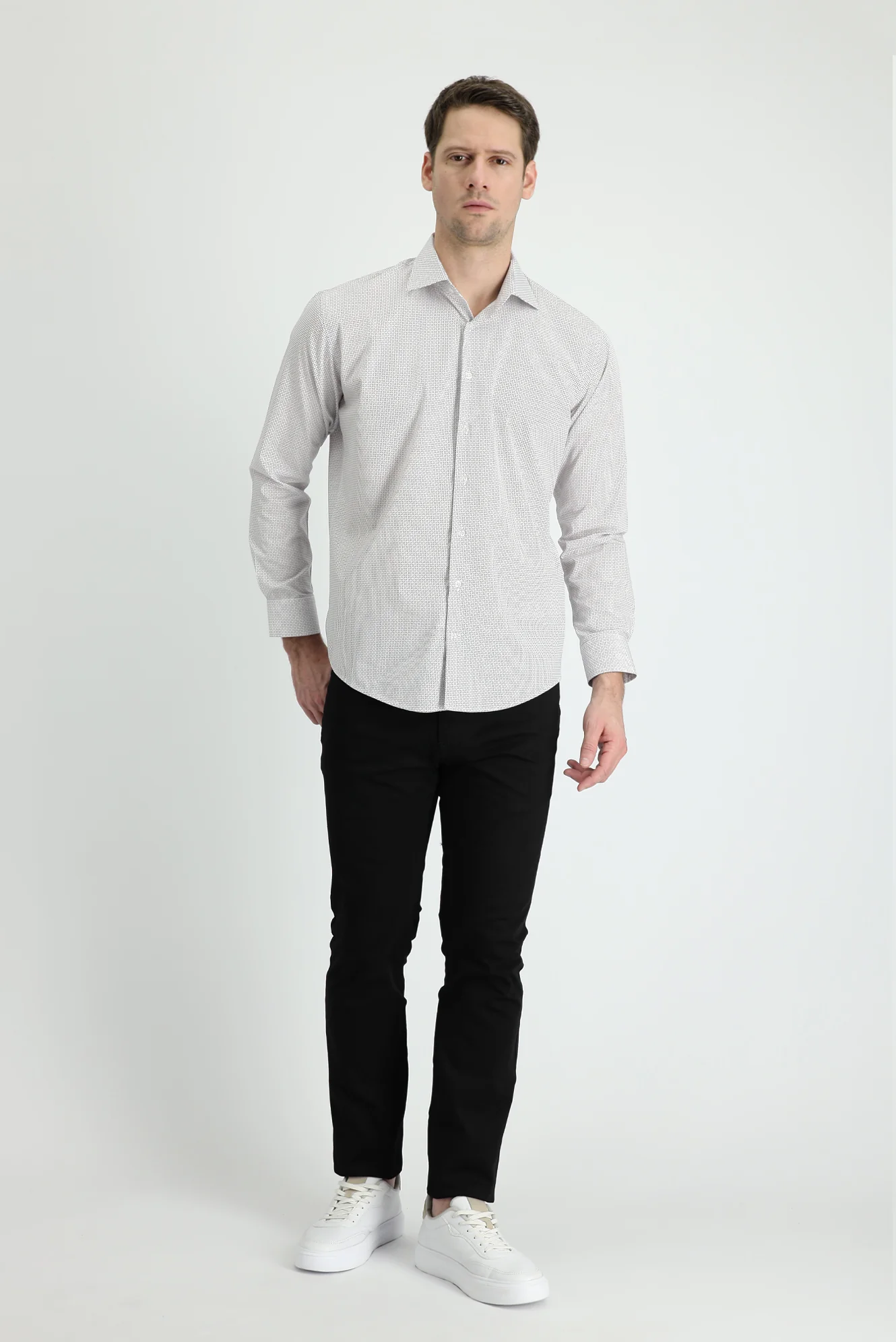 Siyah Slim Fit Dar Kesim Likralı Kanvas / Chino Pantolon - Image 2