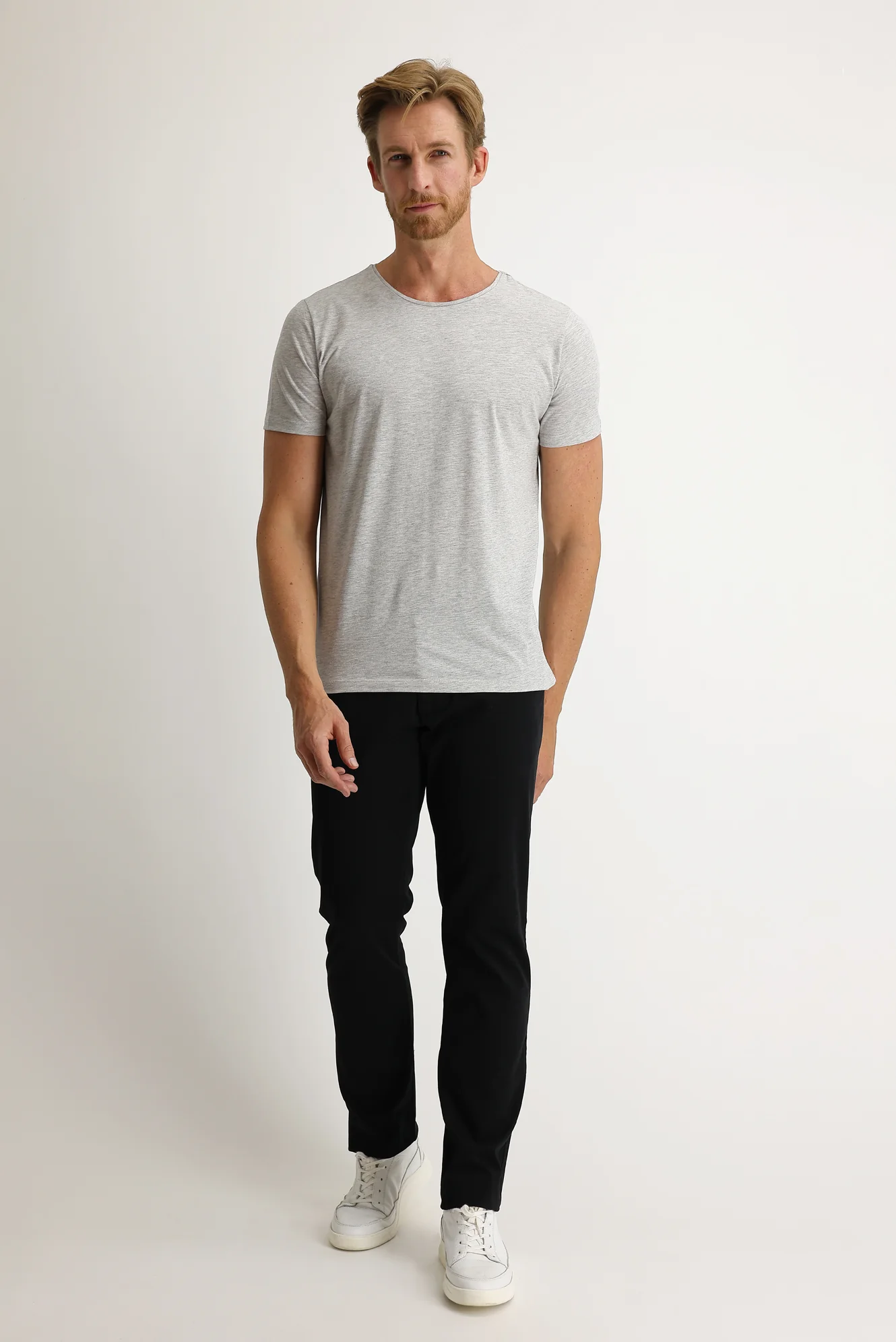 Siyah Slim Fit Dar Kesim Likralı Kanvas / Chino Pantolon