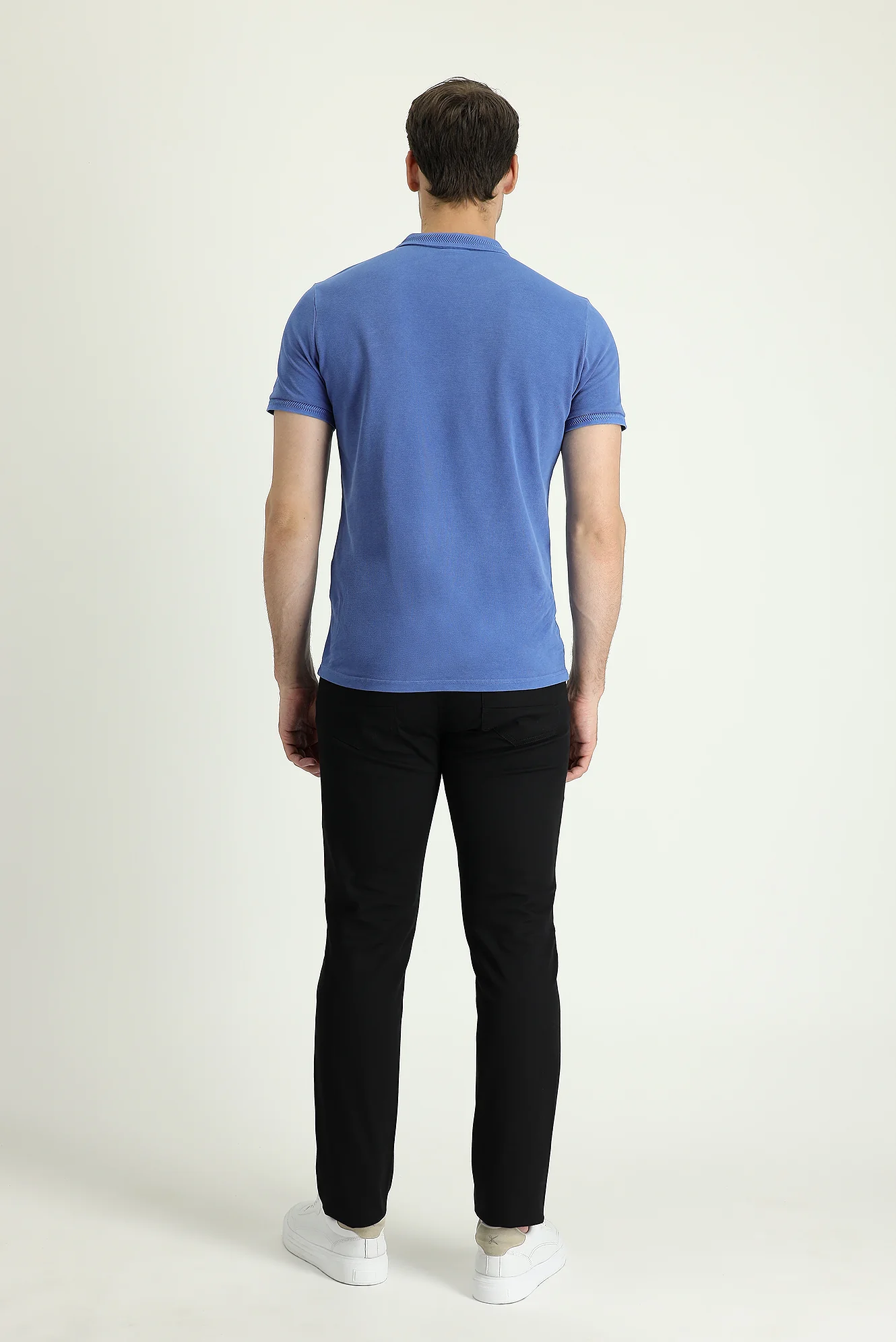 Siyah Slim Fit Dar Kesim Likralı Kanvas / Chino Pantolon - Image 3