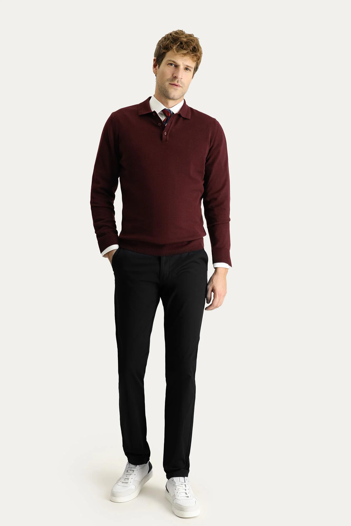 Siyah Slim Fit Dar Kesim Likralı Kanvas / Chino Pantolon