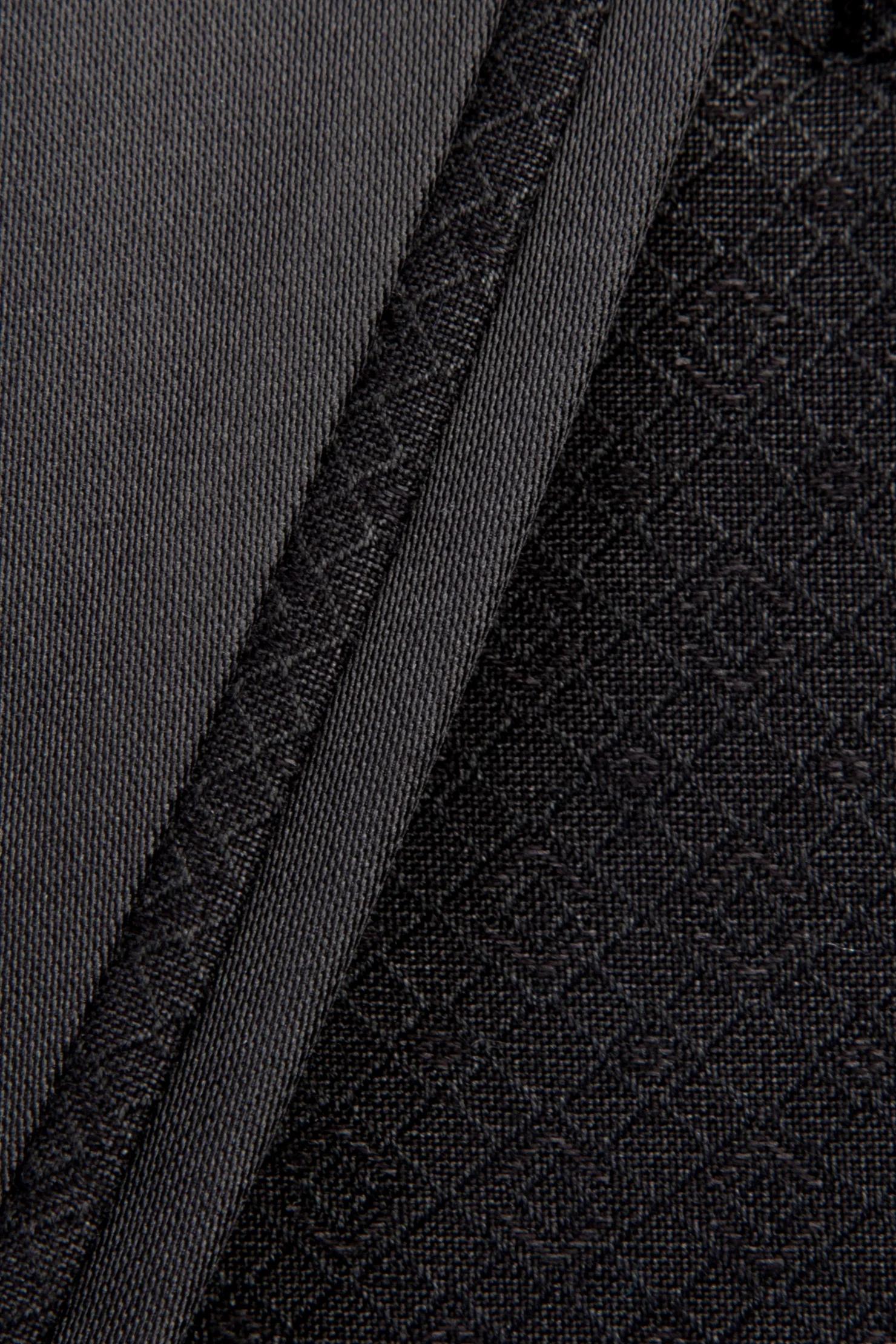 Siyah 7 Drop Slim Fit Dar Kesim Mono Yaka Desenli Yelekli Smokin & Damatlık - Image 7