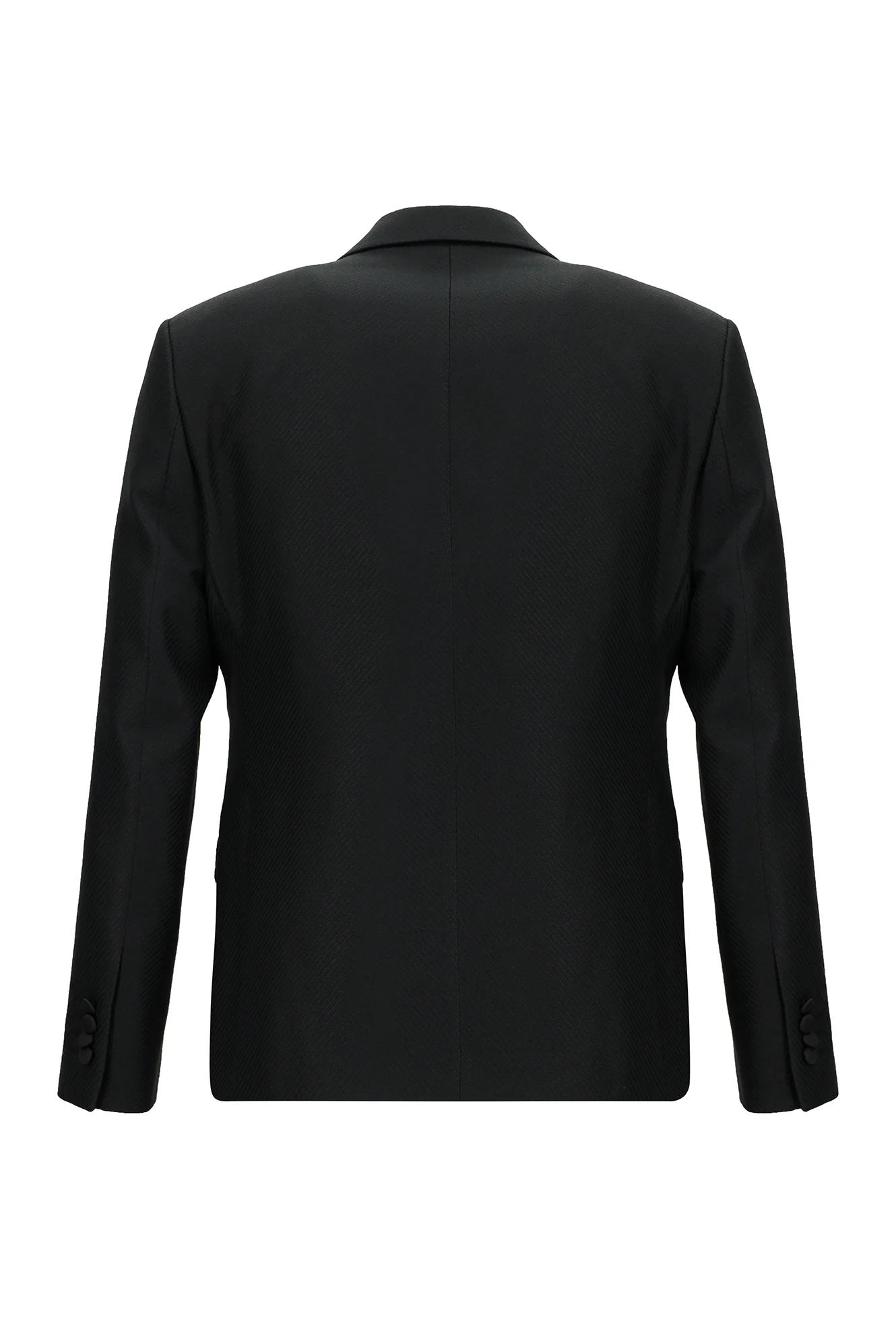 Siyah 7 Drop Slim Fit Dar Kesim Mono Yaka Yelekli Smokin & Damatlık - Image 3
