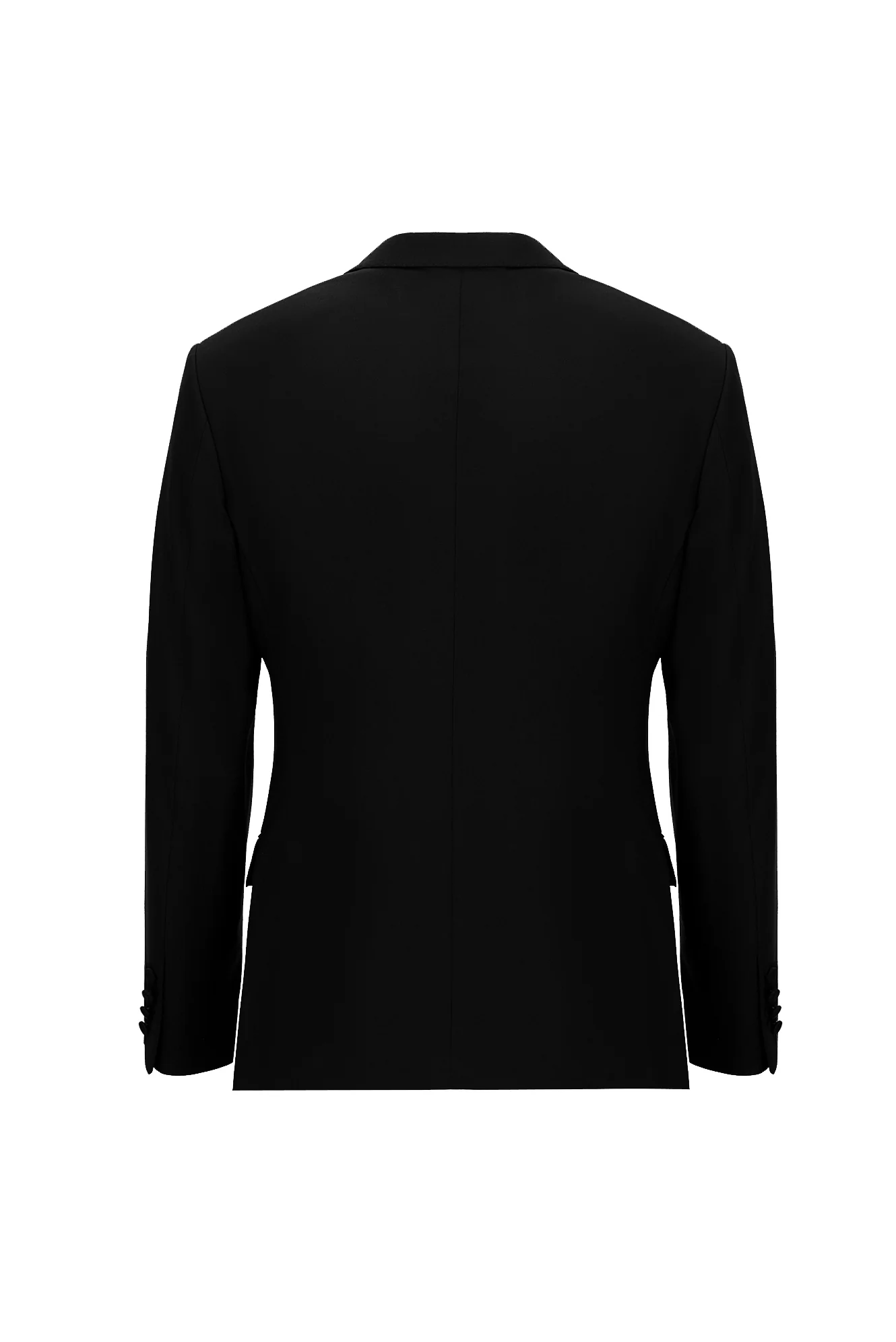 Siyah 7 Drop Slim Fit Dar Kesim Mono Yaka Yelekli Smokin & Damatlık - Image 3