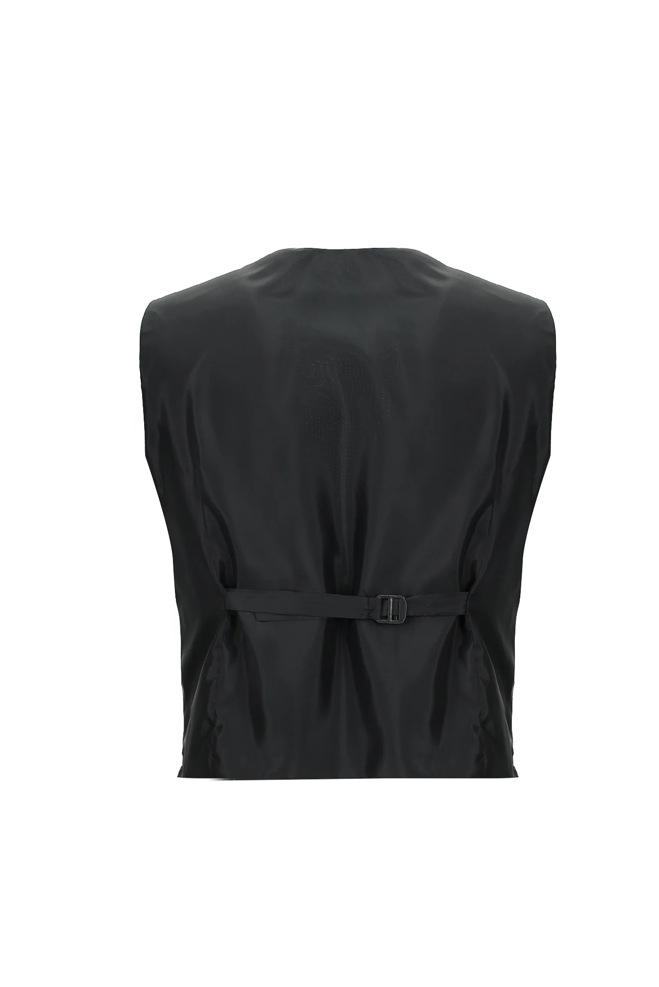 Siyah 7 Drop Slim Fit Dar Kesim Mono Yaka Yelekli Smokin & Damatlık - Image 5