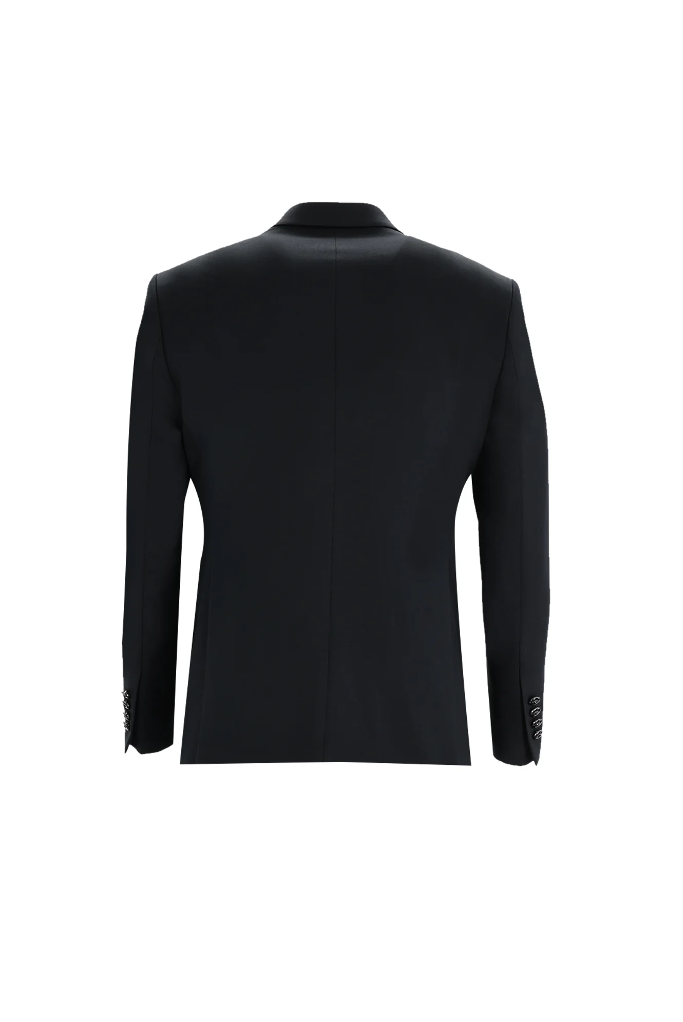 Siyah 7 Drop Slim Fit Dar Kesim Mono Yaka Yelekli Smokin & Damatlık - Image 3