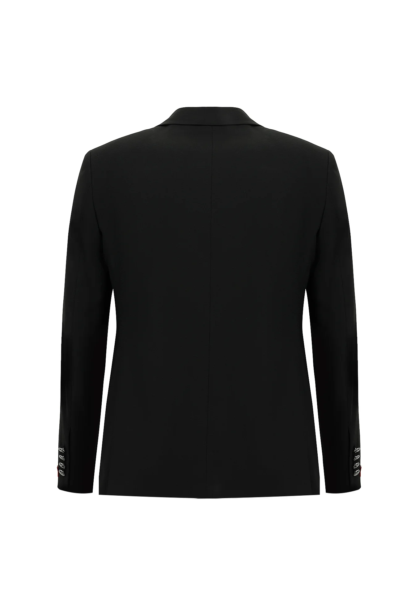 Siyah 7 Drop Slim Fit Dar Kesim Mono Yaka Yelekli Smokin & Damatlık - Image 3