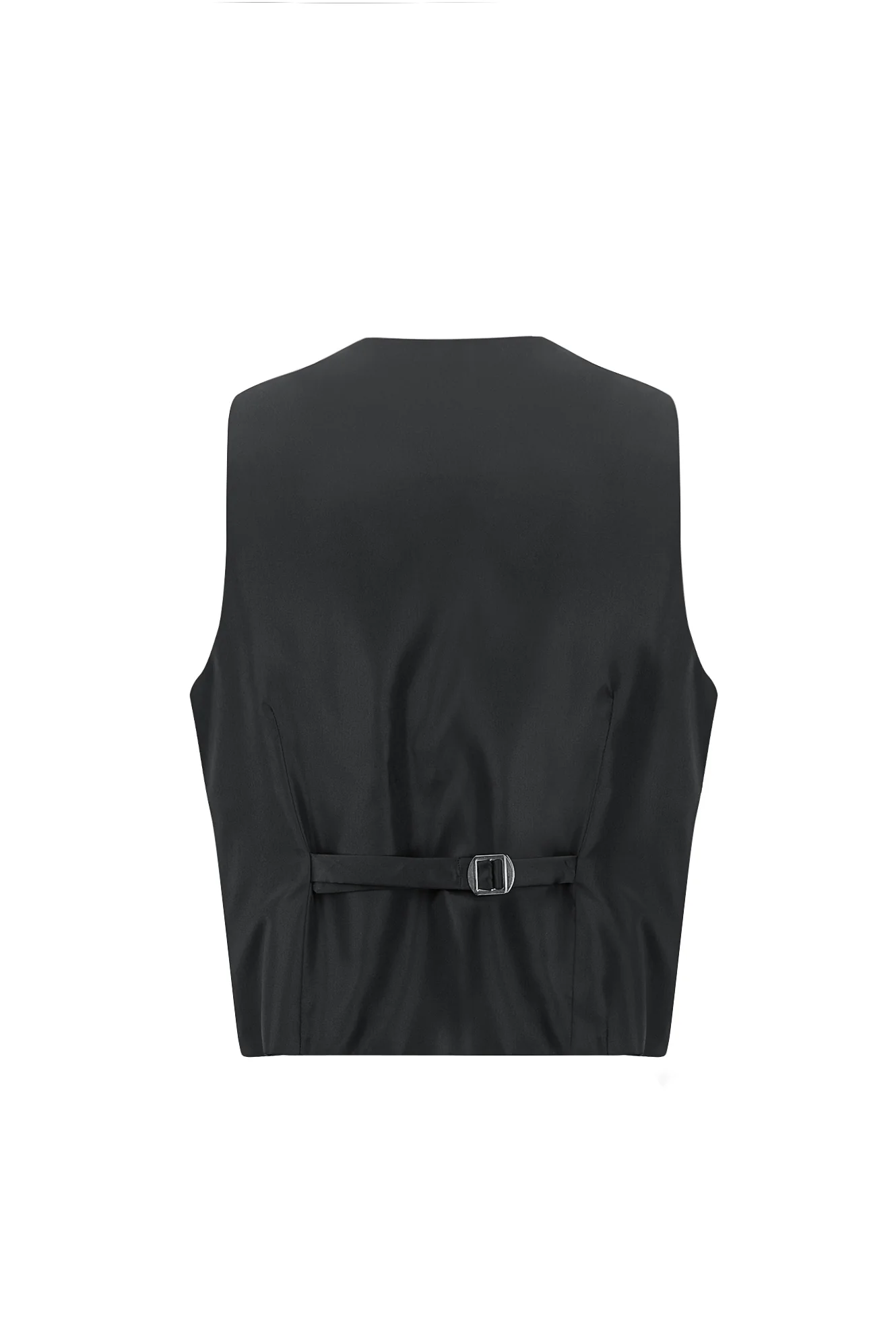 Siyah 7 Drop Slim Fit Dar Kesim Mono Yaka Yelekli Smokin & Damatlık - Image 5
