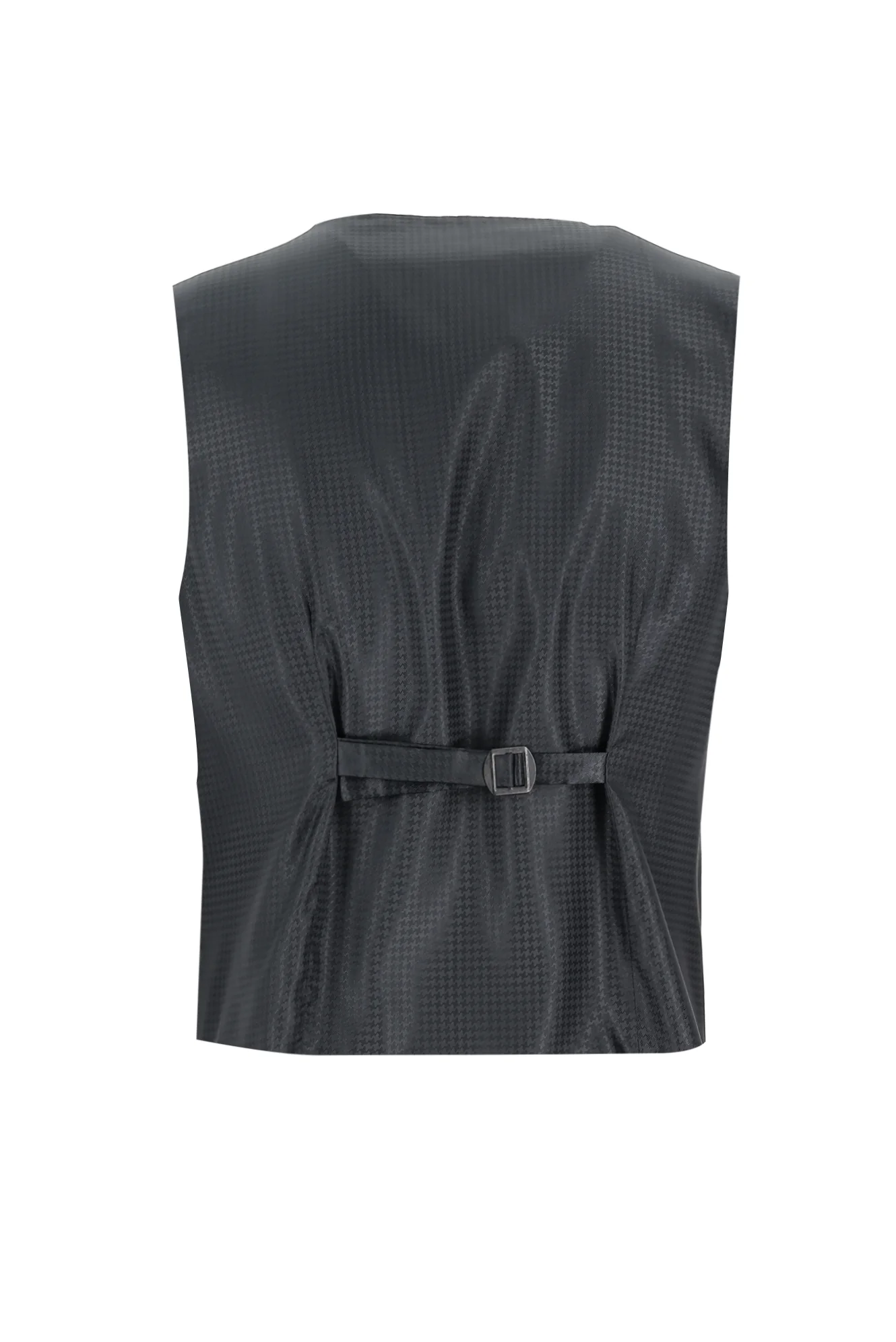 Siyah 7 Drop Slim Fit Dar Kesim Mono Yaka Yelekli Smokin & Damatlık - Image 5