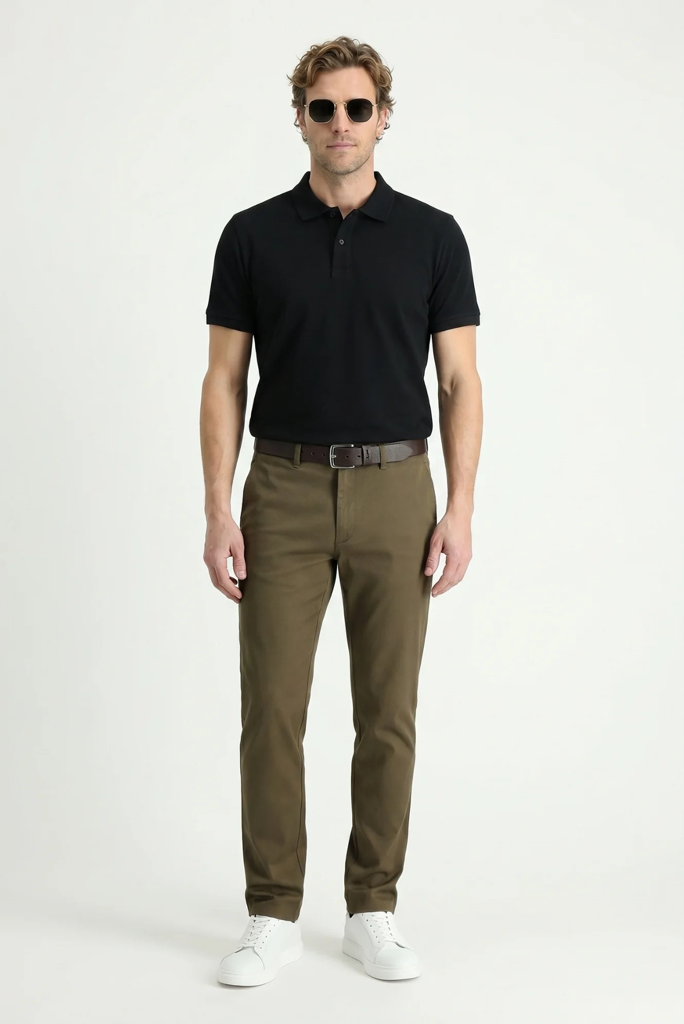 Siyah Polo Yaka Slim Fit Nakışlı %100 Pamuk Tişört - Image 4