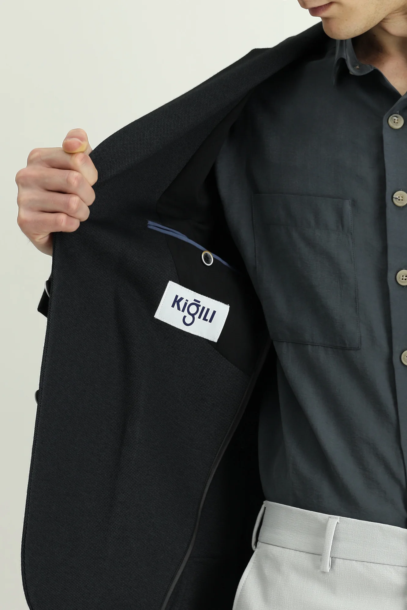 Siyah 7 Drop Slim Fit Dar Kesim Pamuklu Spor Ceket - Image 6