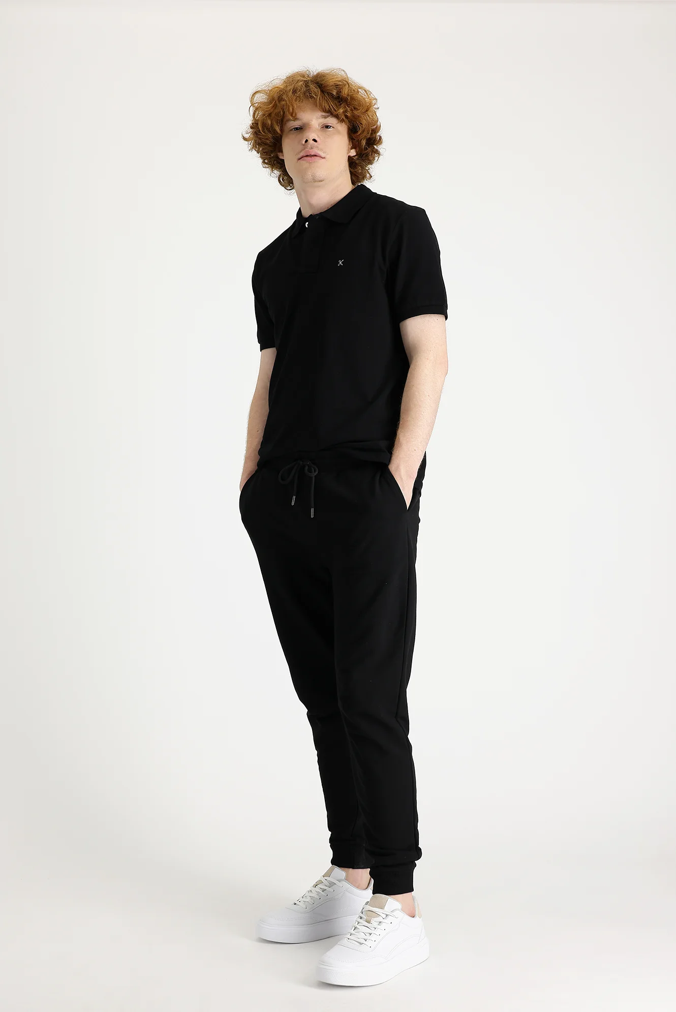Siyah Slim Fit Dar Kesim Pamuklu Sweatpant / Eşofman Altı - Image 2