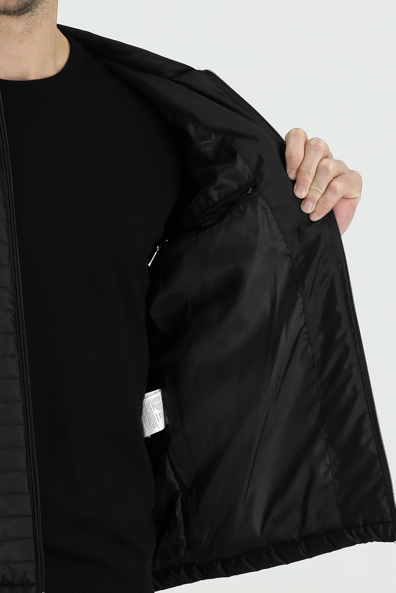 Siyah Slim Fit Dar Kesim Ribanalı Spor Mont - Image 4