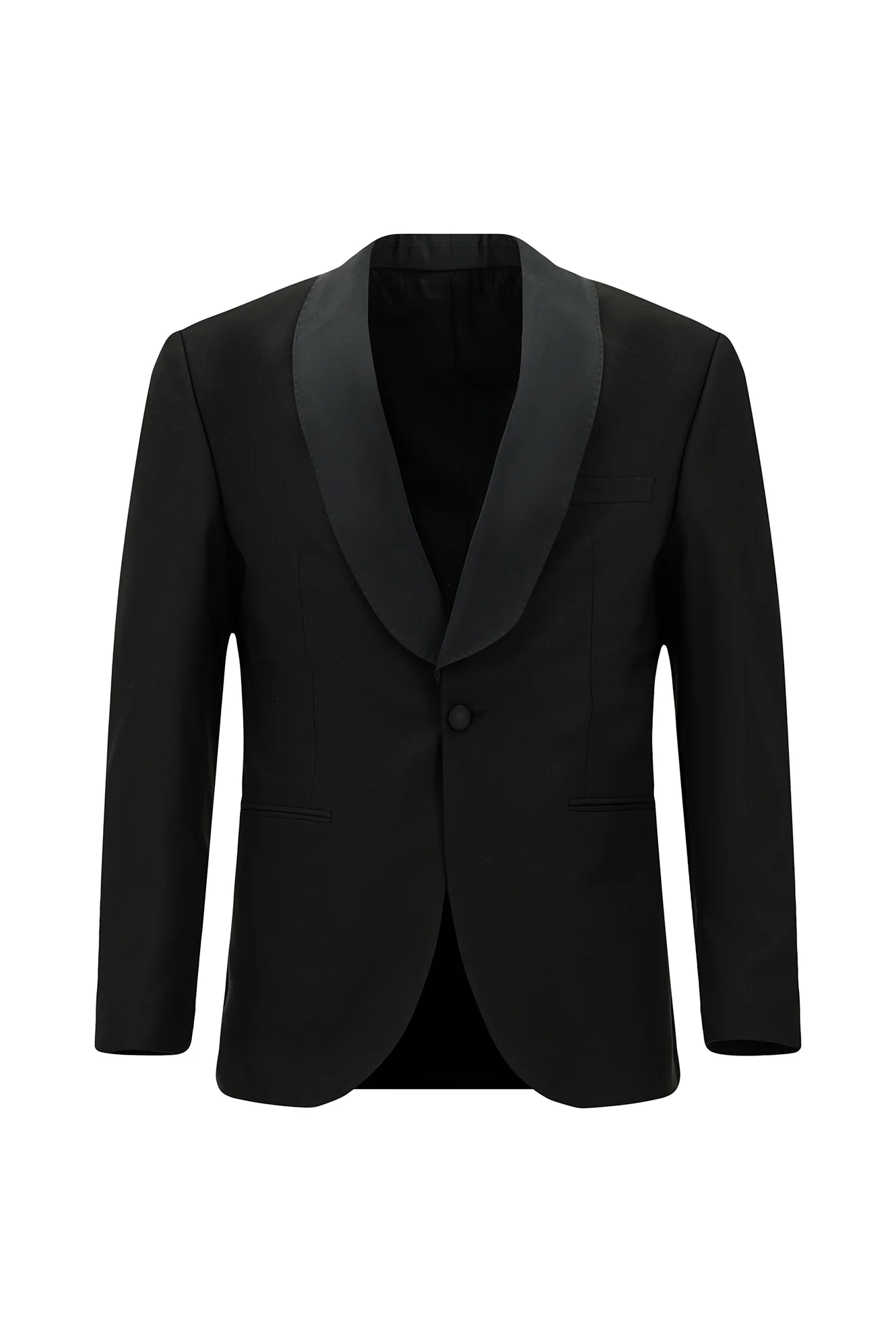 Siyah 7 Drop Slim Fit Dar Kesim Şal Yaka Smokin & Damatlık - Image 2