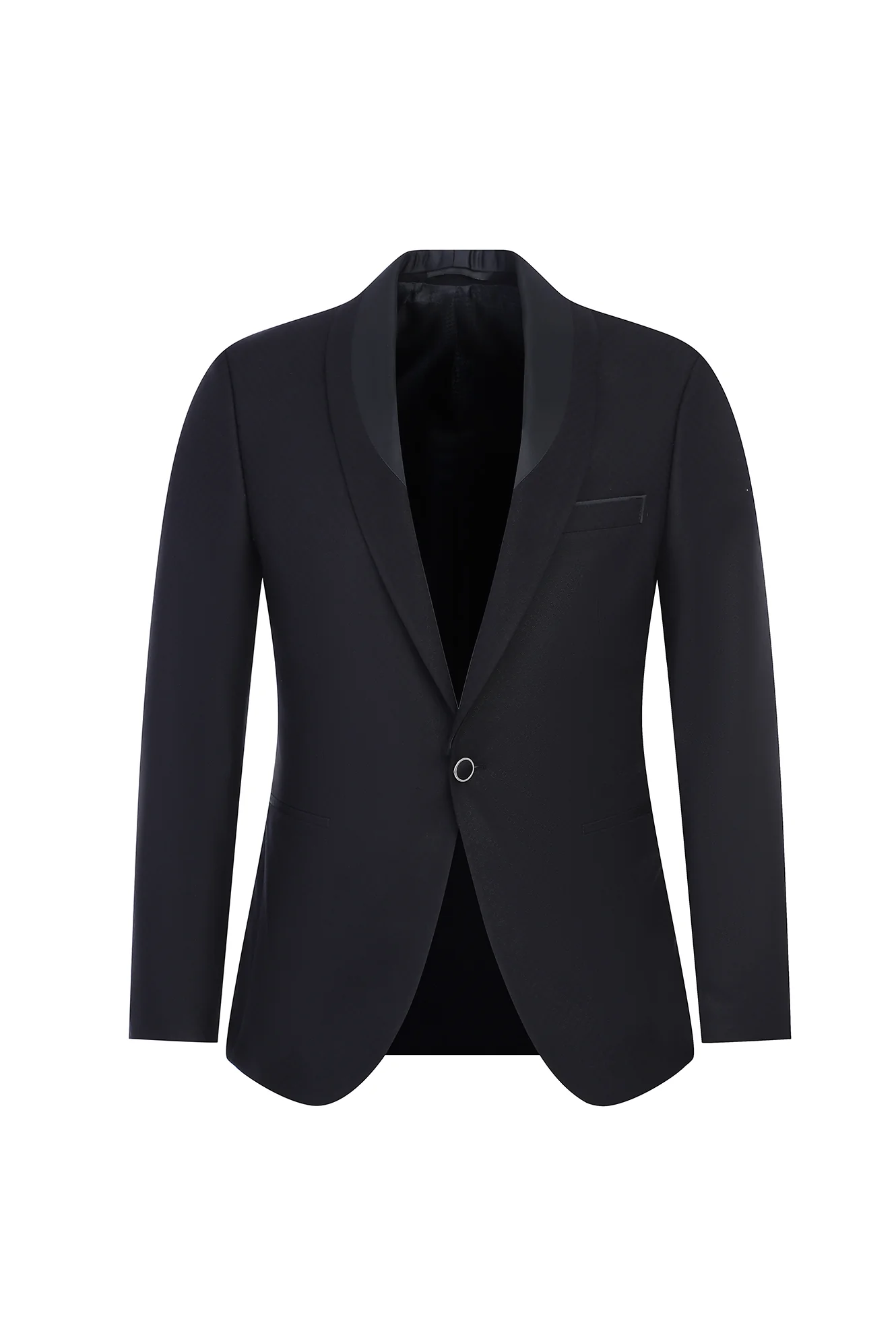 Siyah 7 Drop Slim Fit Dar Kesim Şal Yaka Smokin & Damatlık - Image 2