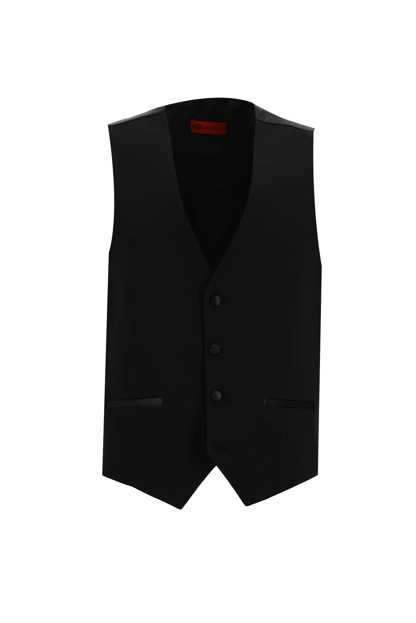 Siyah 7 Drop Slim Fit Dar Kesim Şal Yaka Yelekli Smokin & Damatlık - Image 4