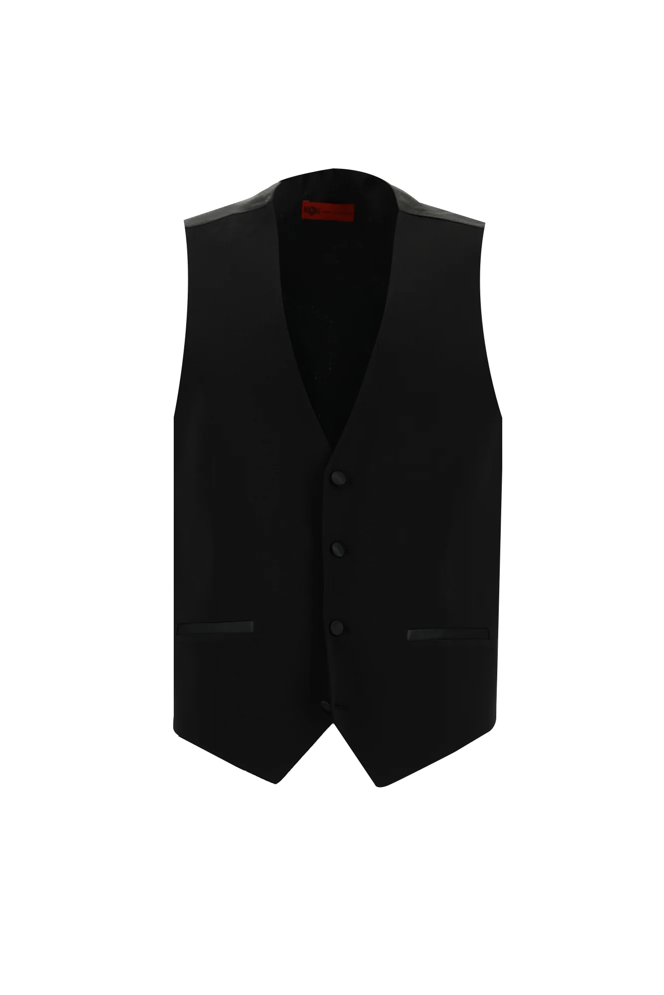 Siyah 7 Drop Slim Fit Dar Kesim Şal Yaka Yelekli Smokin & Damatlık - Image 4