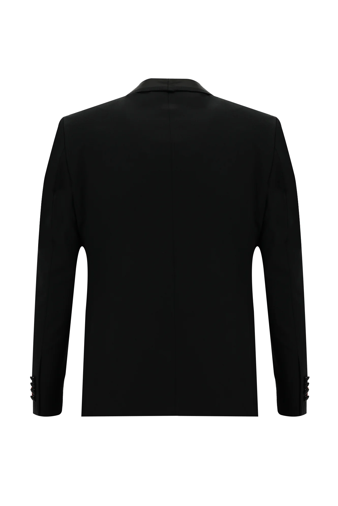 Siyah 7 Drop Slim Fit Dar Kesim Şal Yaka Yelekli Smokin & Damatlık - Image 2