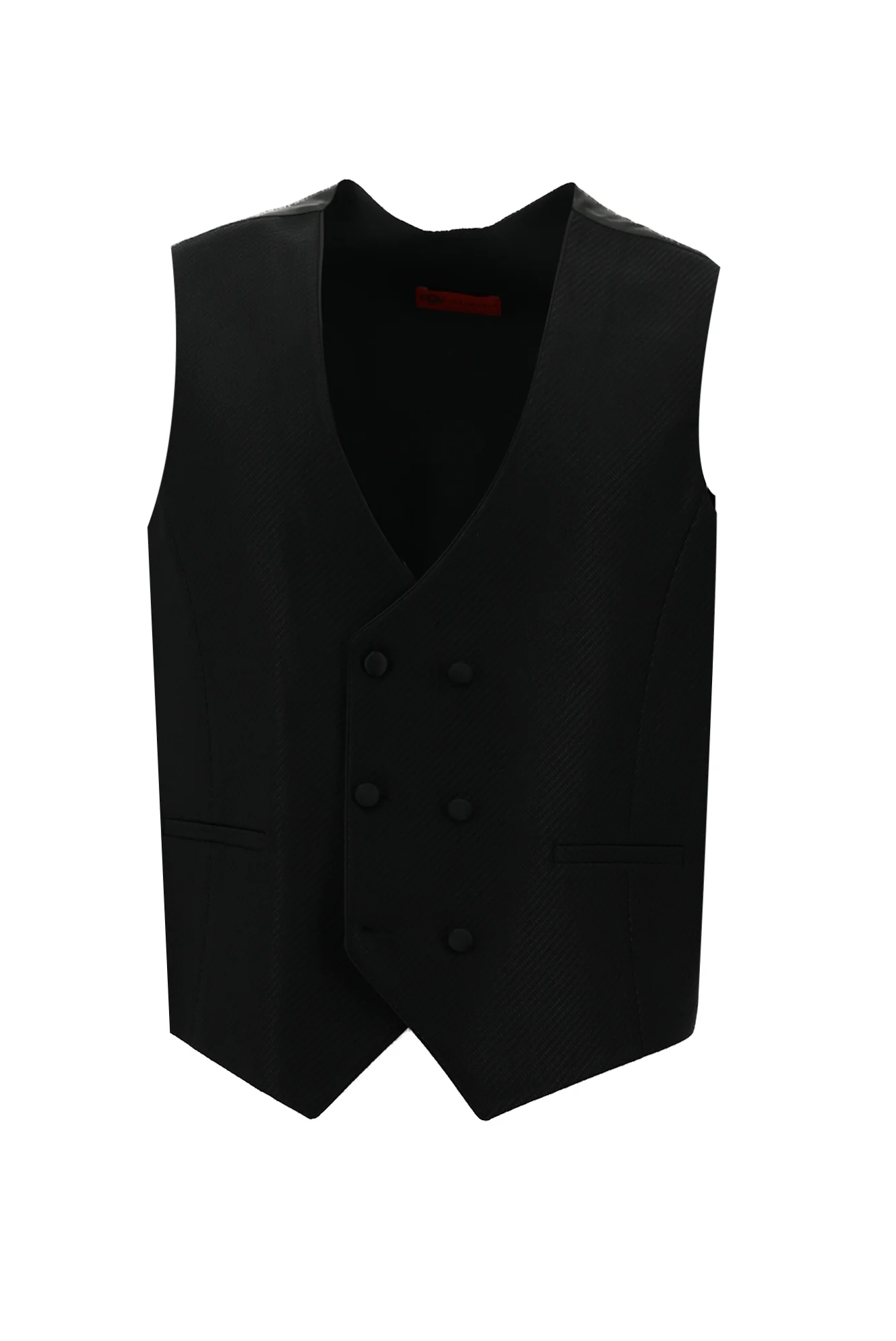 Siyah 7 Drop Slim Fit Dar Kesim Şal Yaka Yelekli Smokin & Damatlık - Image 3