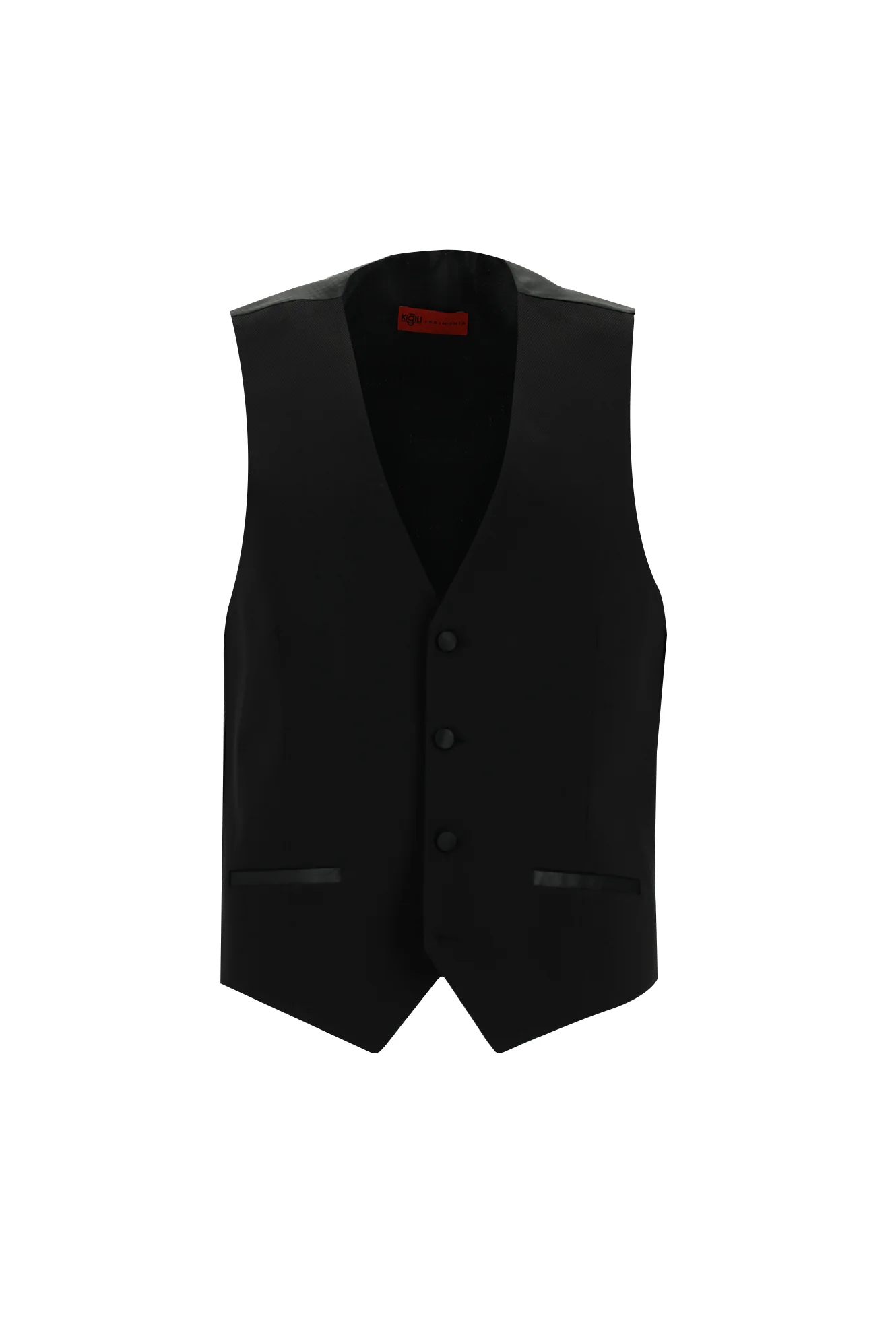 Siyah 7 Drop Slim Fit Dar Kesim Şal Yaka Yelekli Smokin & Damatlık - Image 4