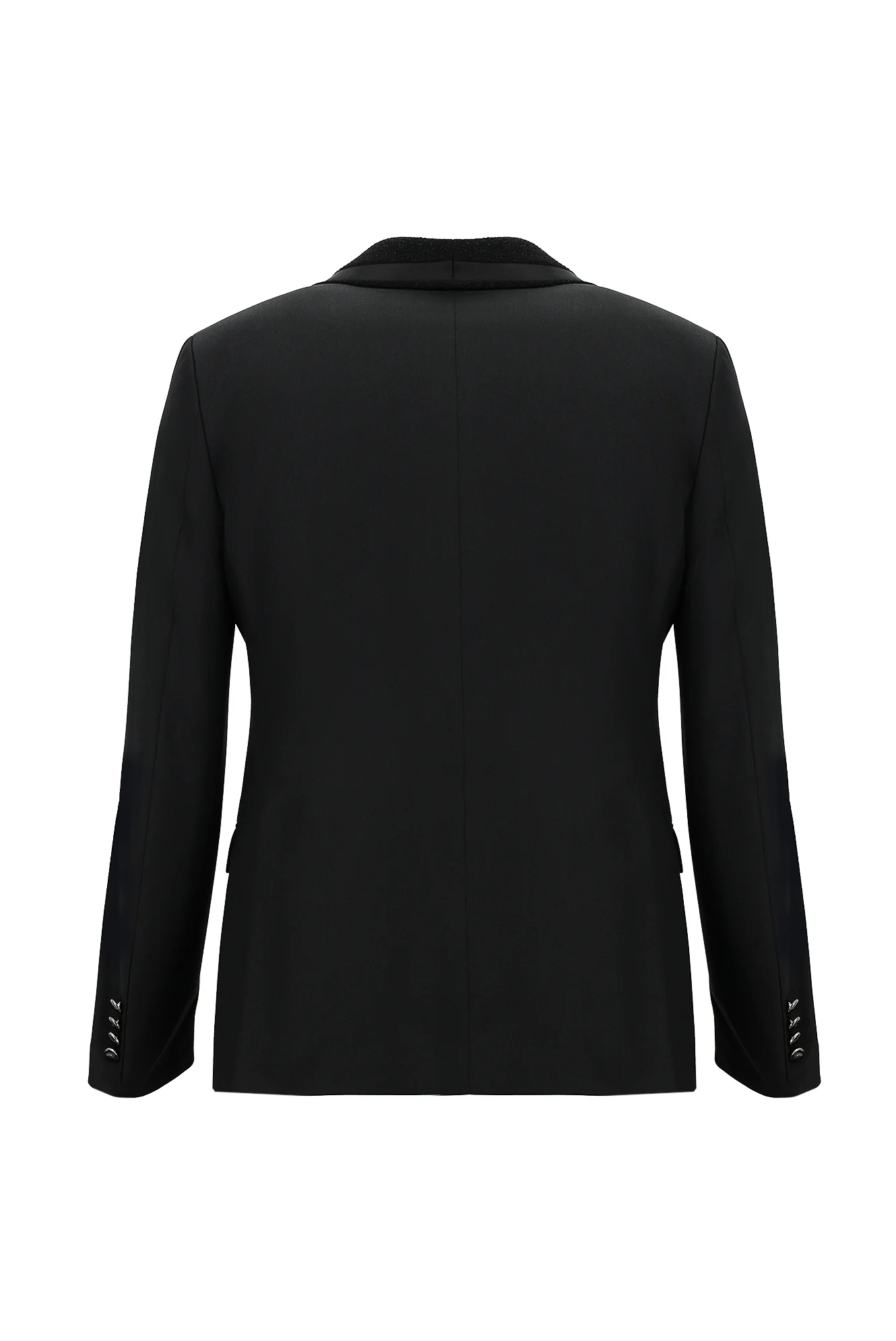 Siyah 7 Drop Slim Fit Dar Kesim Şal Yaka Yelekli Smokin & Damatlık - Image 3