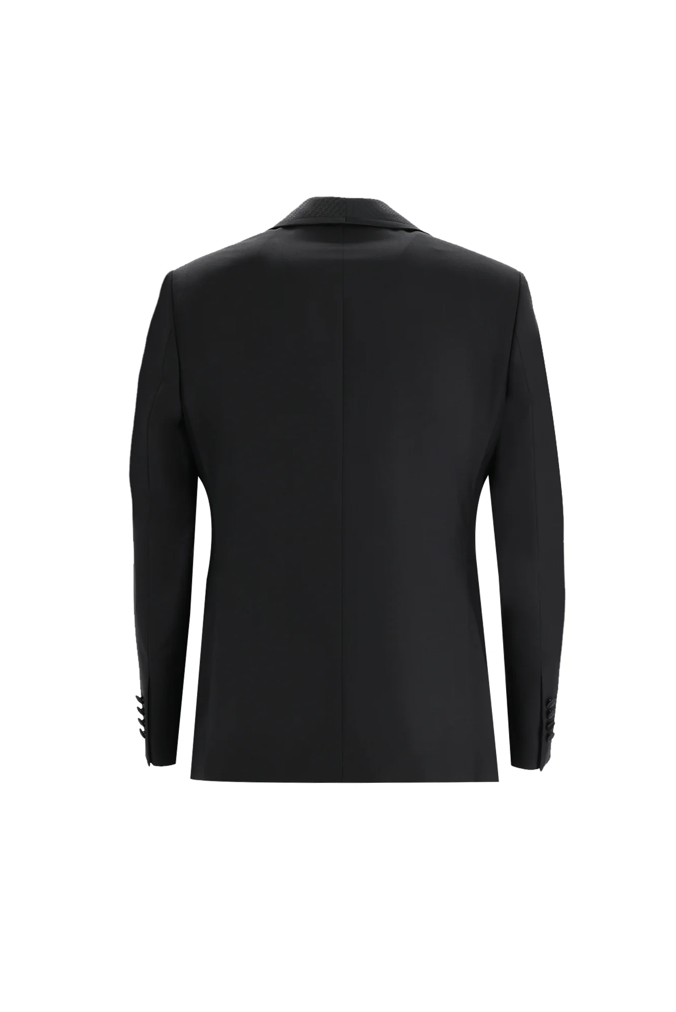 Siyah 7 Drop Slim Fit Dar Kesim Şal Yaka Yelekli Smokin & Damatlık - Image 3