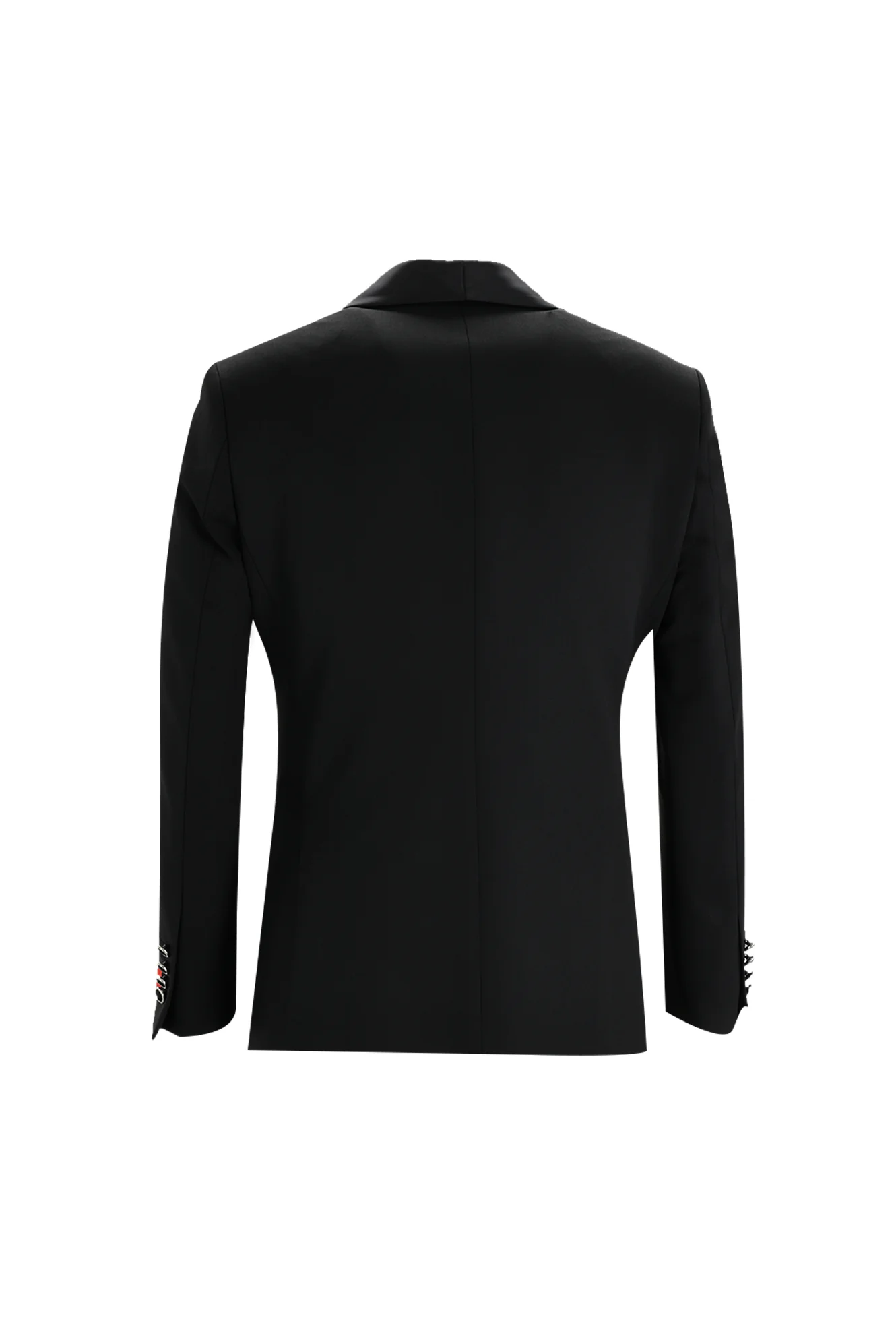 Siyah 7 Drop Slim Fit Dar Kesim Şal Yaka Yelekli Smokin & Damatlık - Image 4