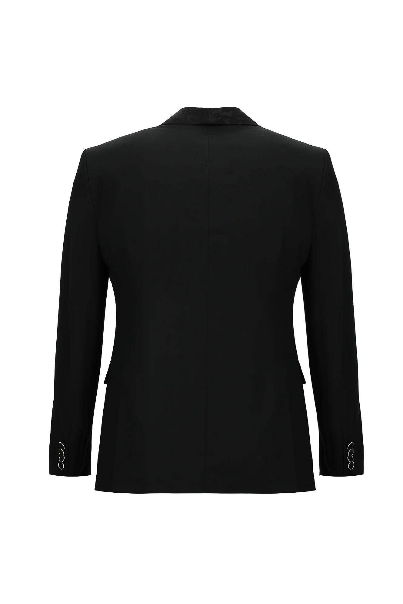 Siyah 7 Drop Slim Fit Dar Kesim Şal Yaka Yelekli Smokin & Damatlık - Image 3
