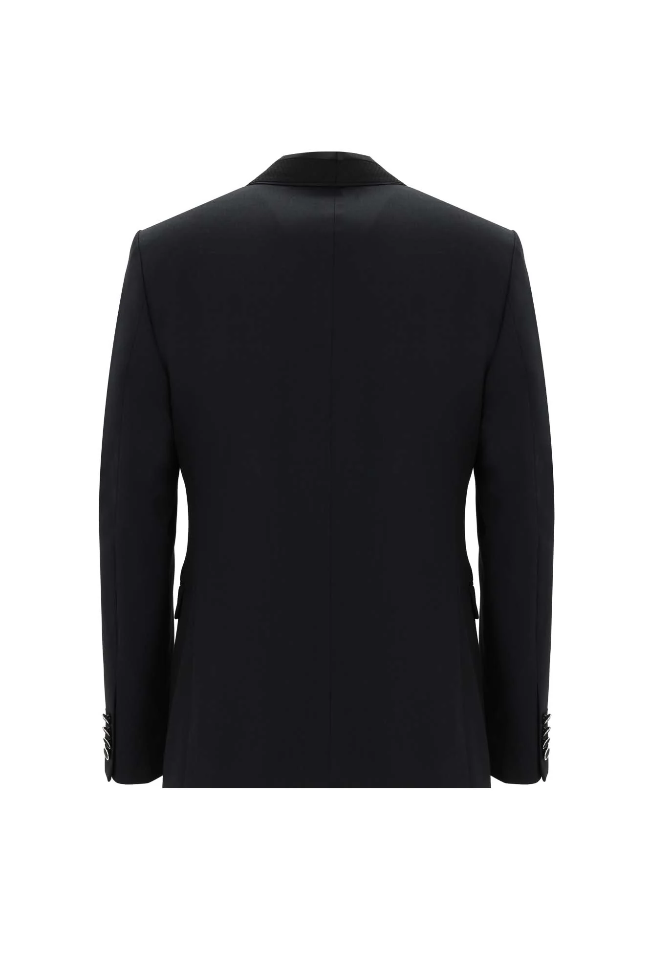 Siyah 7 Drop Slim Fit Dar Kesim Şal Yaka Yelekli Smokin & Damatlık - Image 3