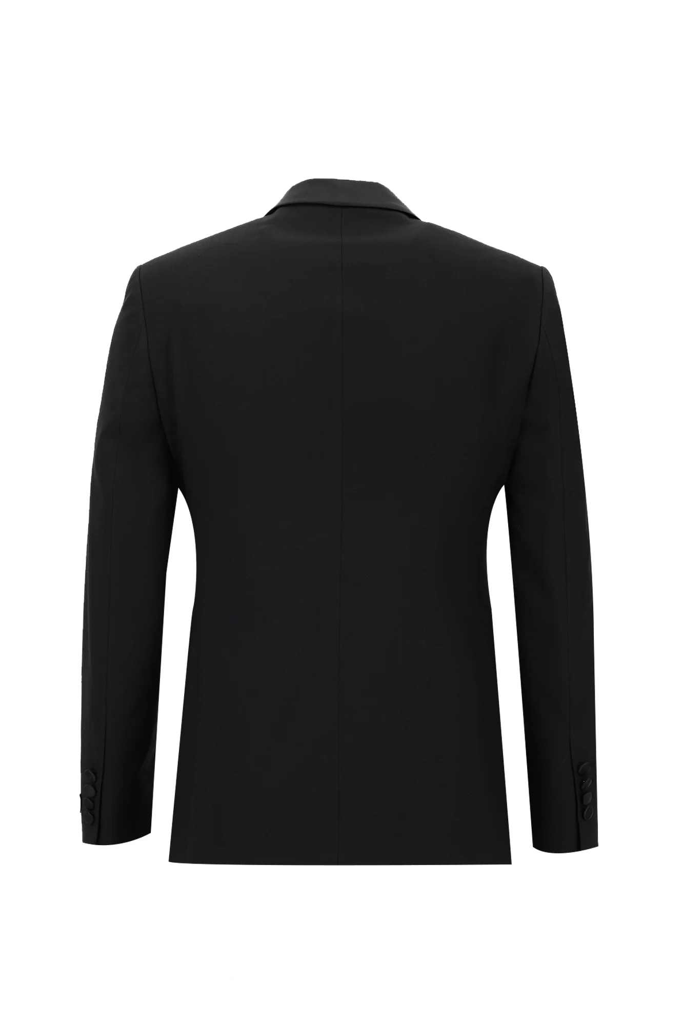 Siyah 7 Drop Slim Fit Dar Kesim Şal Yaka Yünlü Smokin & Damatlık - Image 3