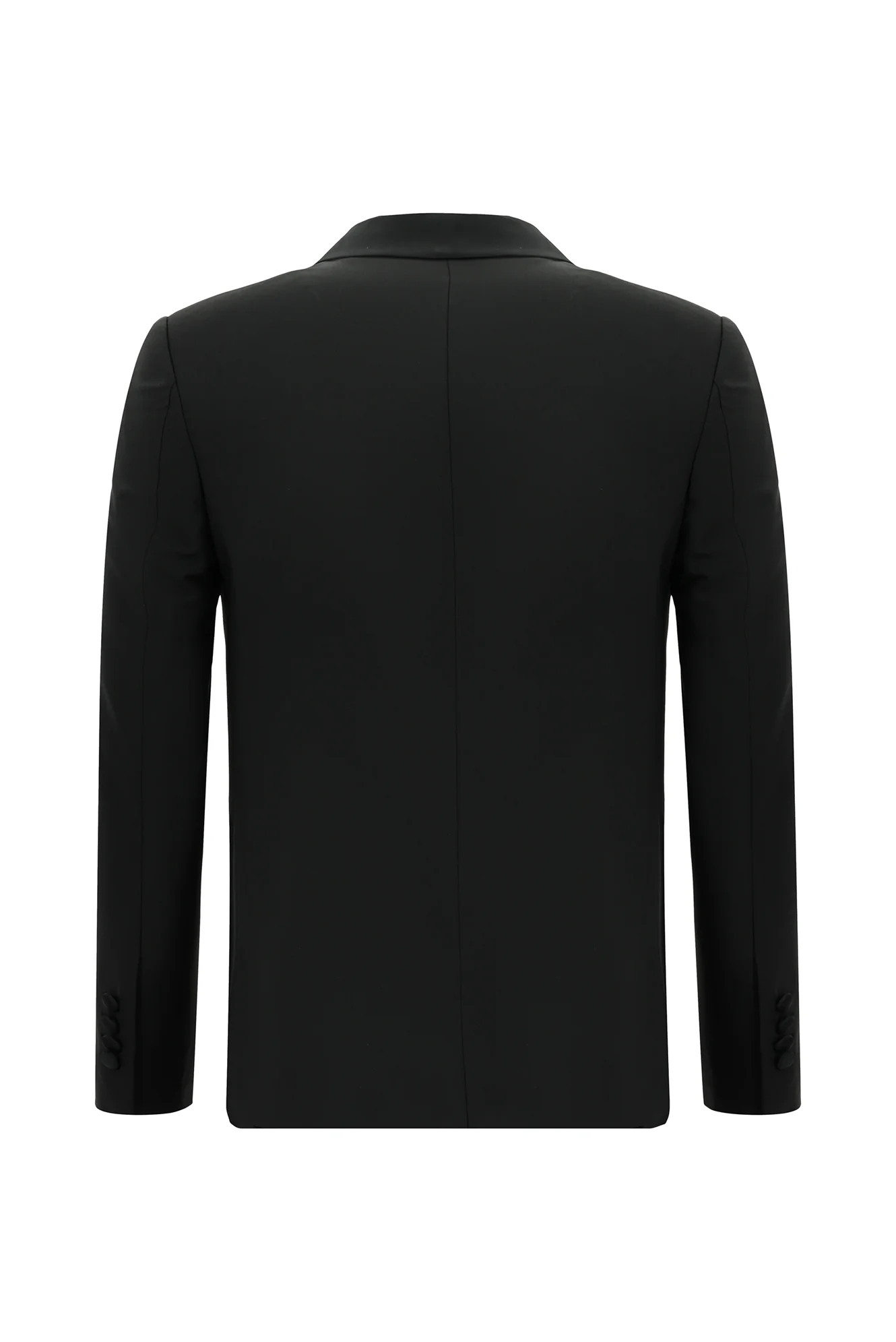Siyah 7 Drop Slim Fit Dar Kesim Şal Yaka Yünlü Yelekli Smokin & Damatlık - Image 3