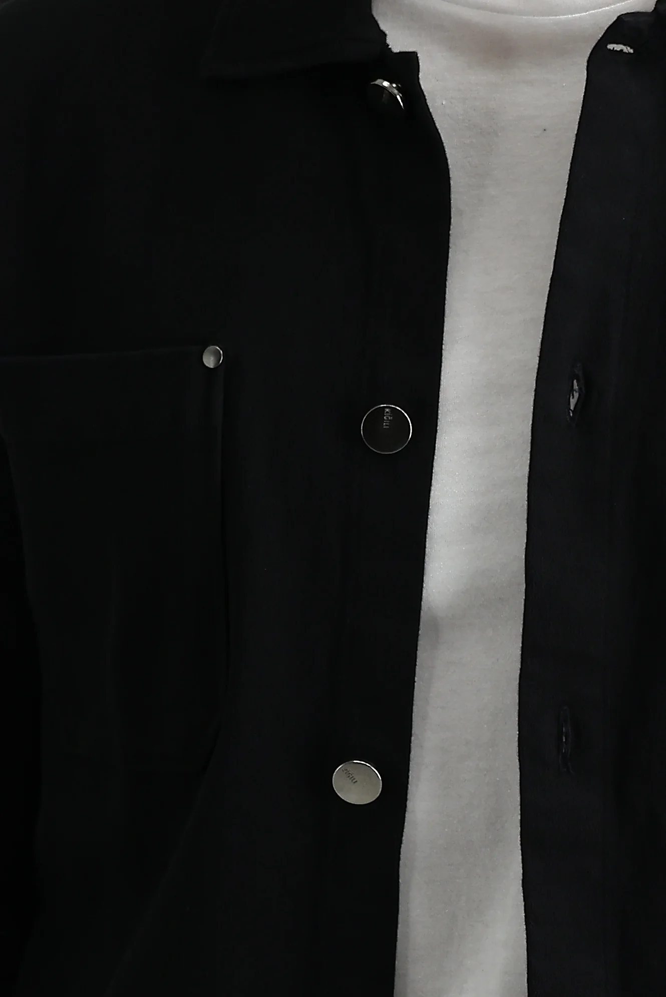 Siyah Slim Fit Dar Kesim Shacket Gömlek / Mont - Image 4
