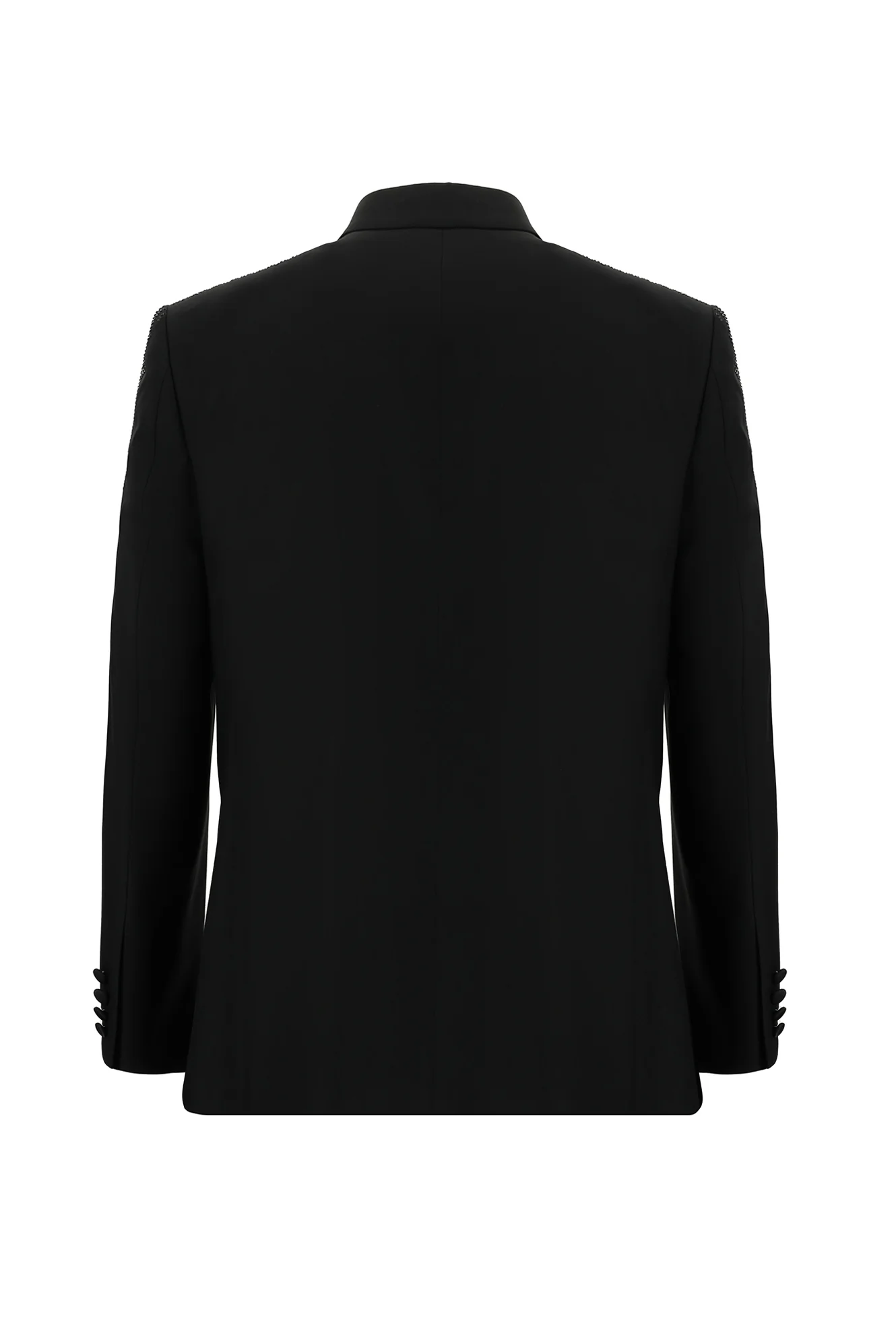 Siyah 7 Drop Slim Fit Dar Kesim Sivri Yaka Smokin & Damatlık - Image 3